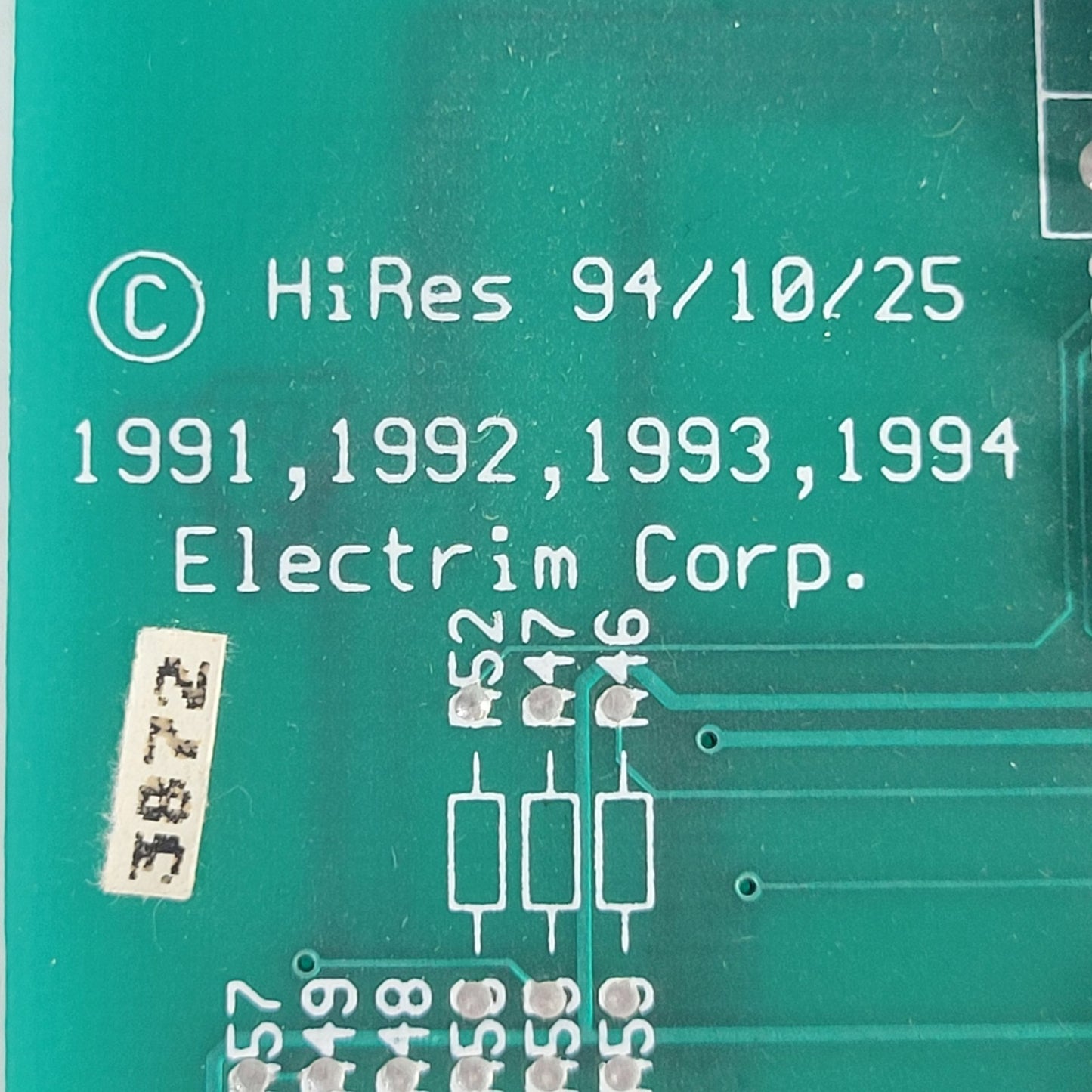 ELECTRIM CAM3872 Control Circuit Board, HiRes 94/10/25 DB-15 PCI