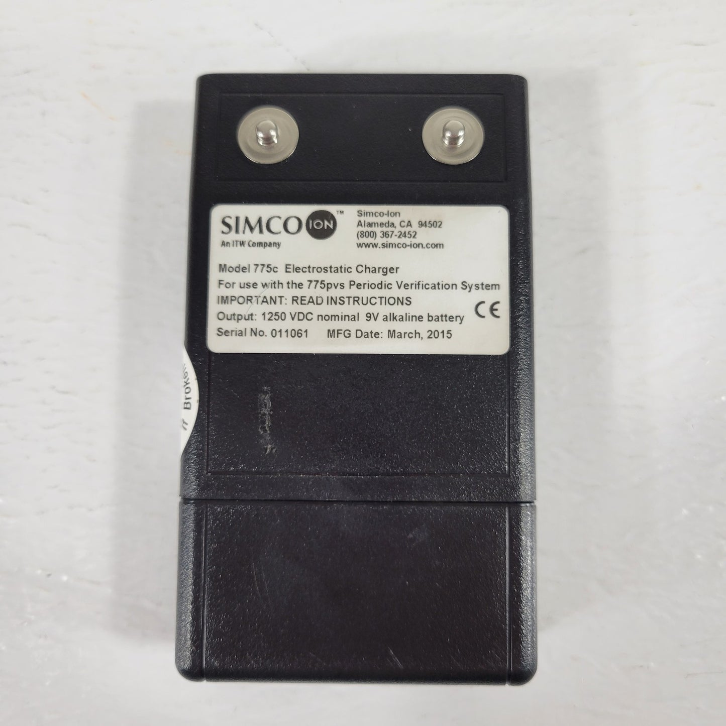 MKS Simco Ion 775PVS Periodic Verification System Electrostatic Fieldmeter Kit