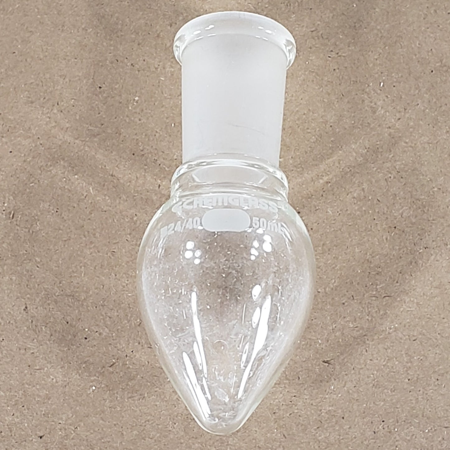 Chemglass CG-1554-01 50mL Glass Pear Shaped Heavy Boiling Flask 24/40 Set of 2