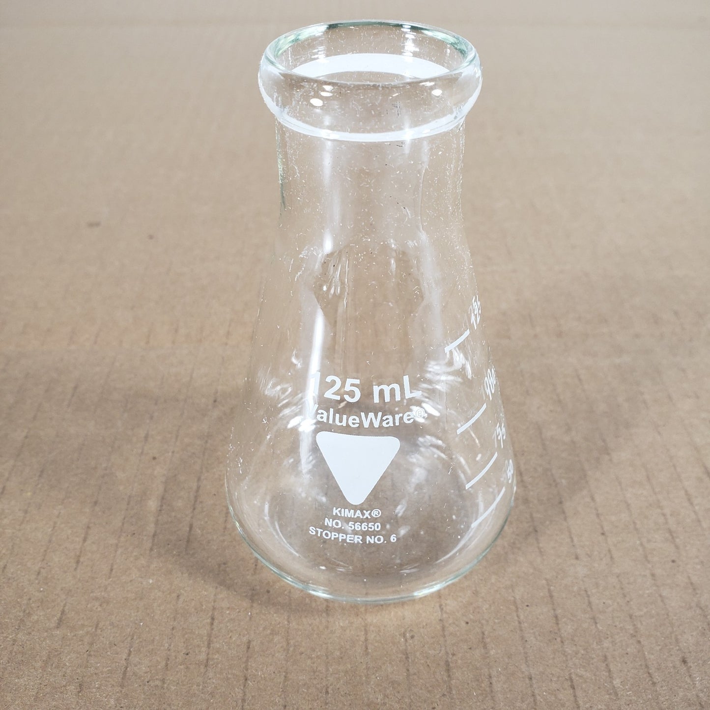 Lot Of 10 Valueware/Kimax/Pyrex 56650/26500/4980 125mL Erlenmeyer Flasks No. 6/5