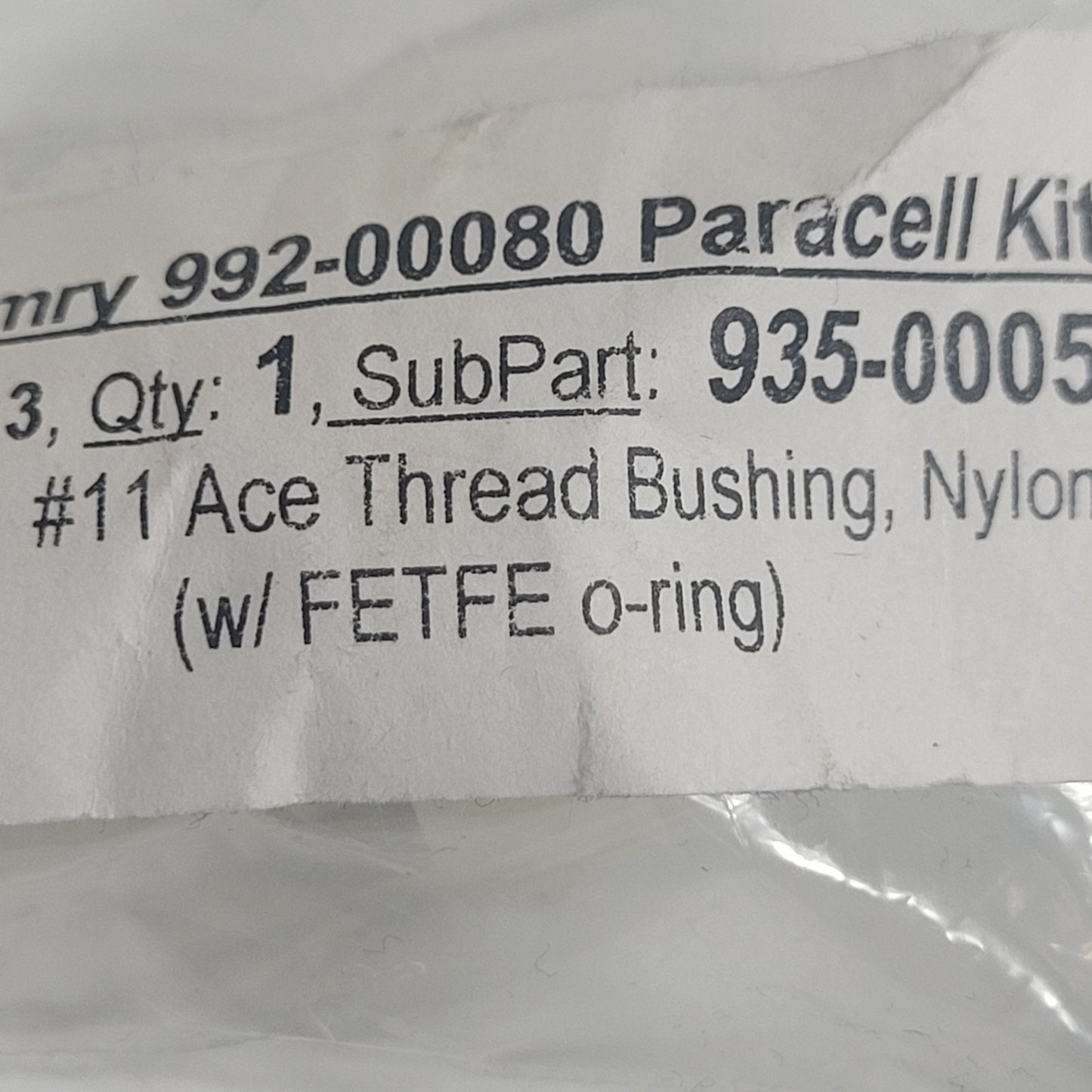 Gamry 935-00053 #11 Ace-Thred Bushing FETFE O-Ring for 992-00080 ParaCell