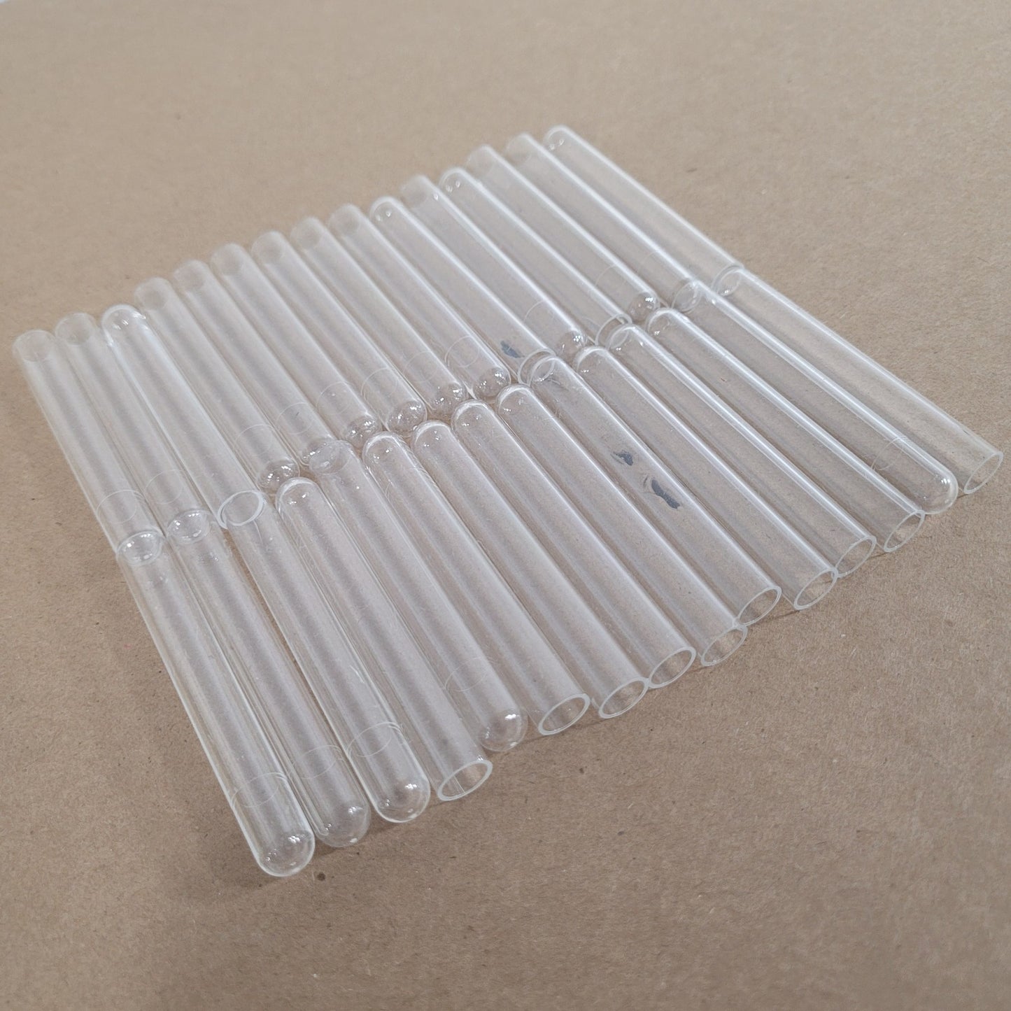Lot of 30 Clear Glass Test Tubes 10x75mm 3mL Round Bottom Laboratory