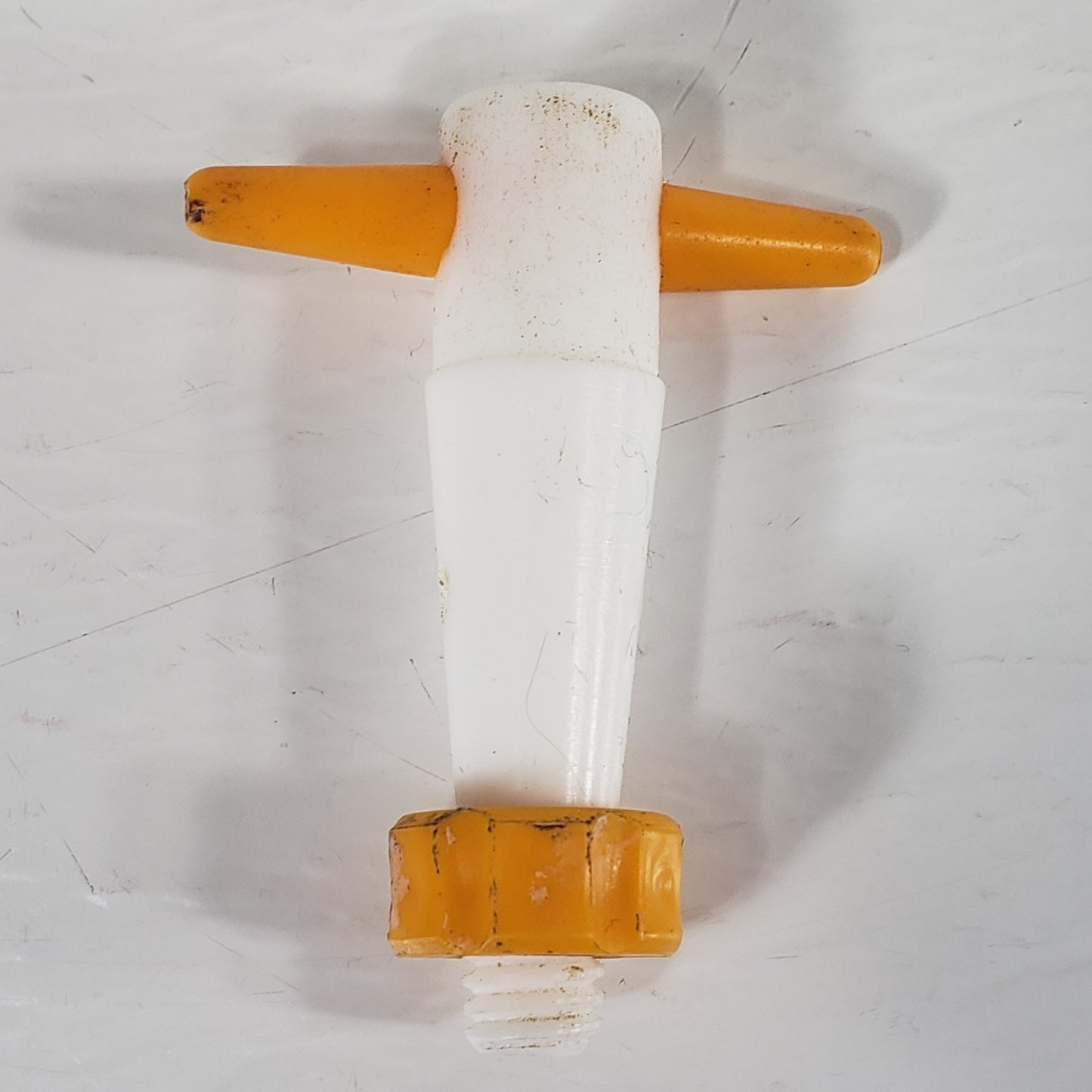 Lot of 2 PTFE 13/25 Tapered Stopcock Plugs, 2mm Bore, Lab Glassware Orange