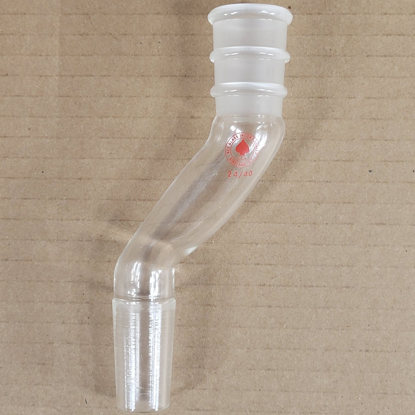 Lot of 2 Ace Glassware 5273-04 Angled Offset 24/40 Tapered Glass Joint Adapters