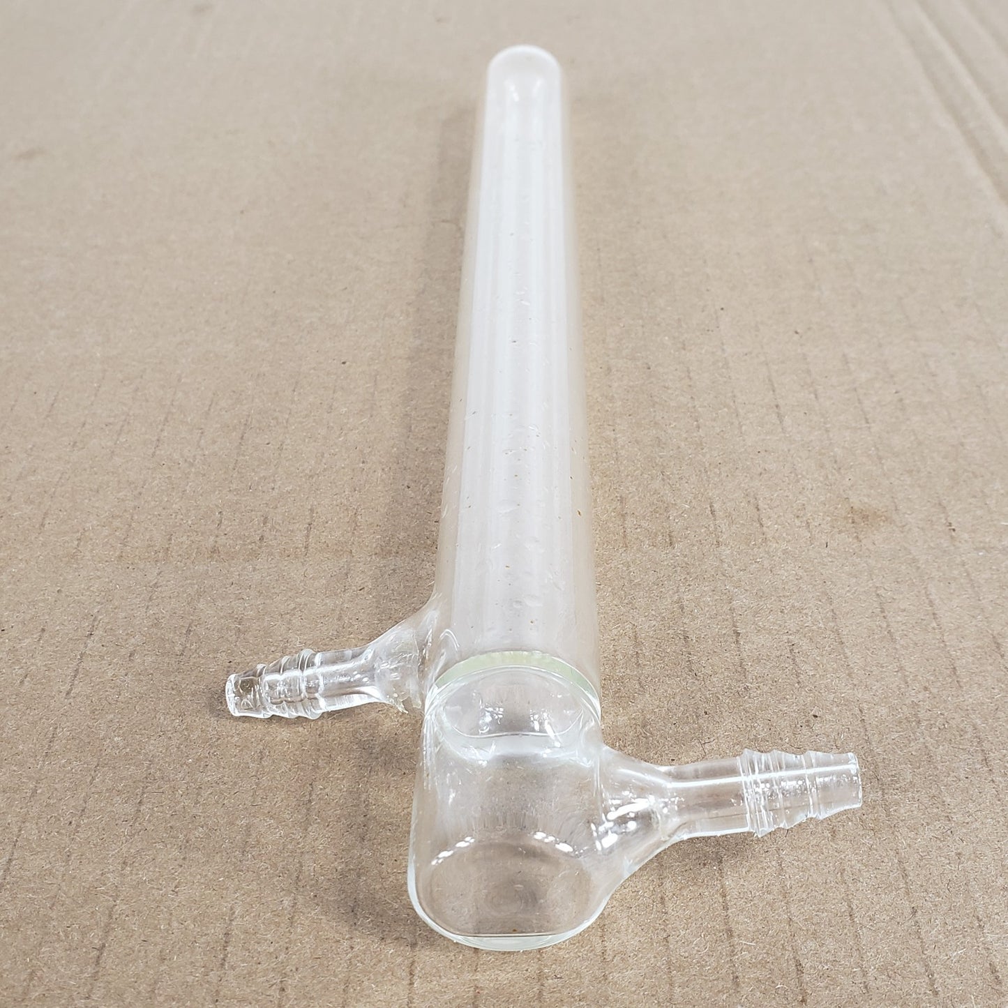 Unbranded Jacketed Glass Bubbler 3/8" Offset Hose Inlets 250mm Height 25mm OD
