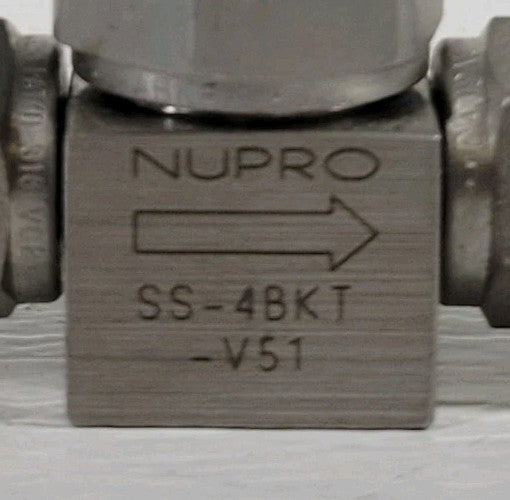 Nupro Swagelok SS-4BKT-V51 1/4" Female VCR Bellows Sealed Toggle Valve 316SS