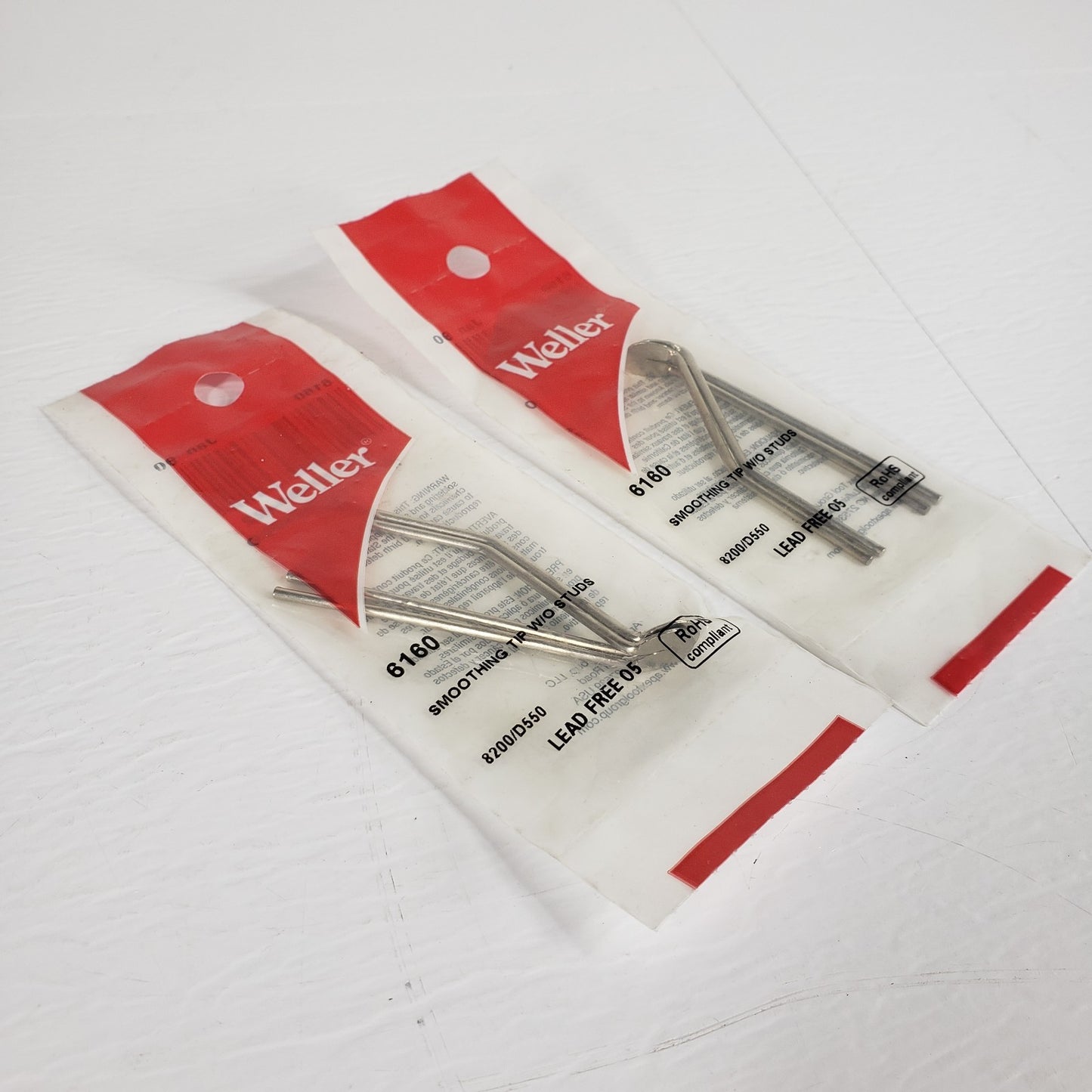 Lot 2 Weller 6160 Smoothing Tip 2-Pack 8200 D550 D650 w/o Studs