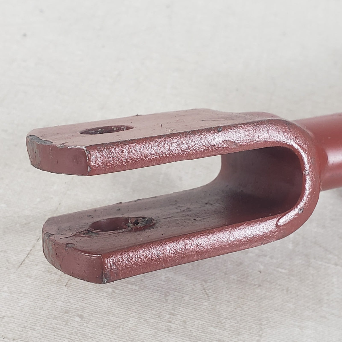 Hydraulic Cylinder Ram w/ 10,000 PSI Hose Clevis Mounts Red Untested