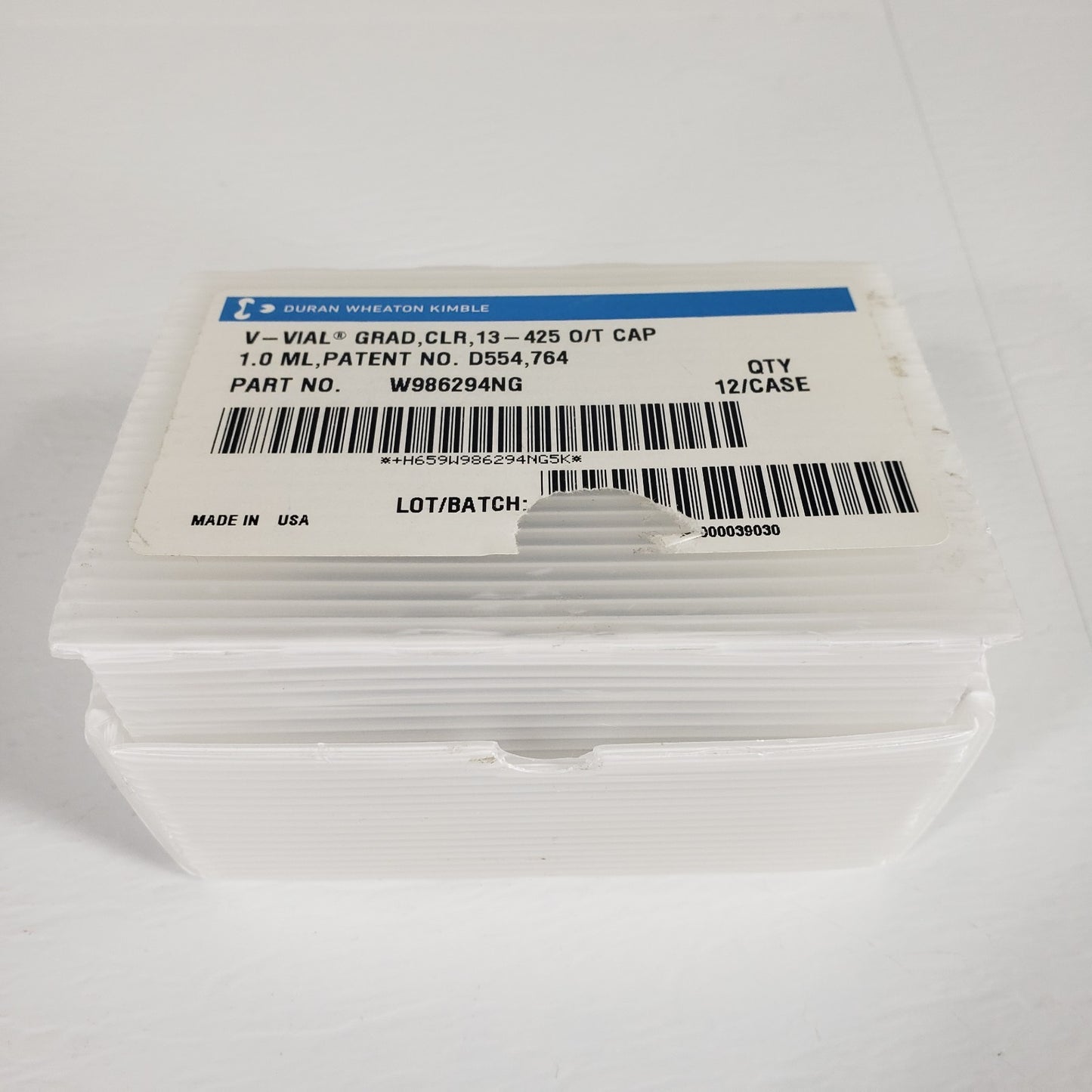 WHEATON W986294NG 1mL Graduated Clear V-Vials Screw Cap 13-425 Lot of 10