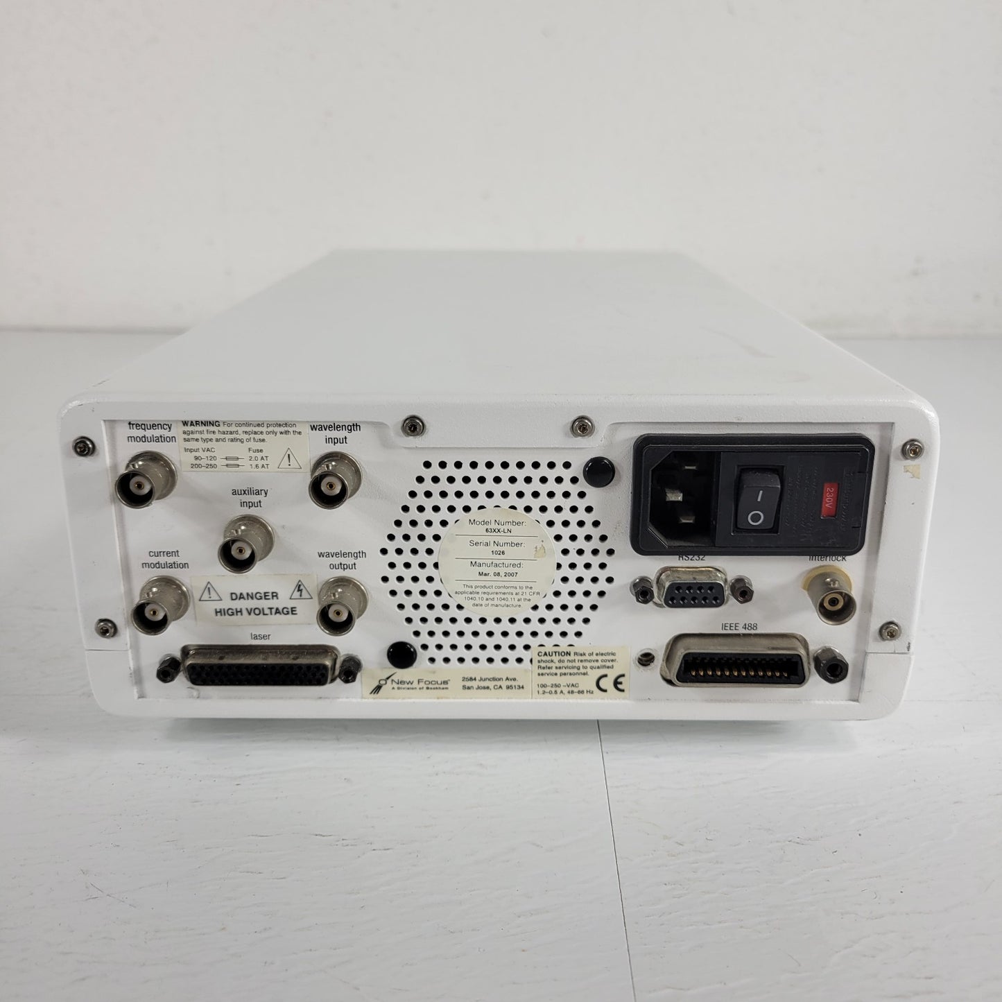 Newport New Focus TLB-6300-LN Velocity Tunable Laser Controller Diode Driver