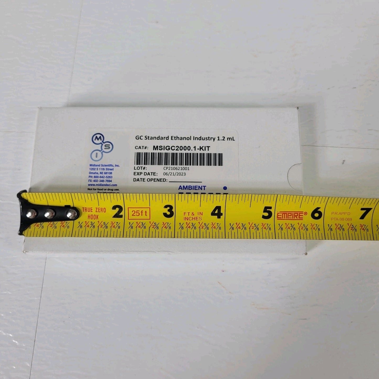 Expired MSI GC Standard Ethanol Industry 1.2 mL 4 Count MSIGC2000. 1-Kit