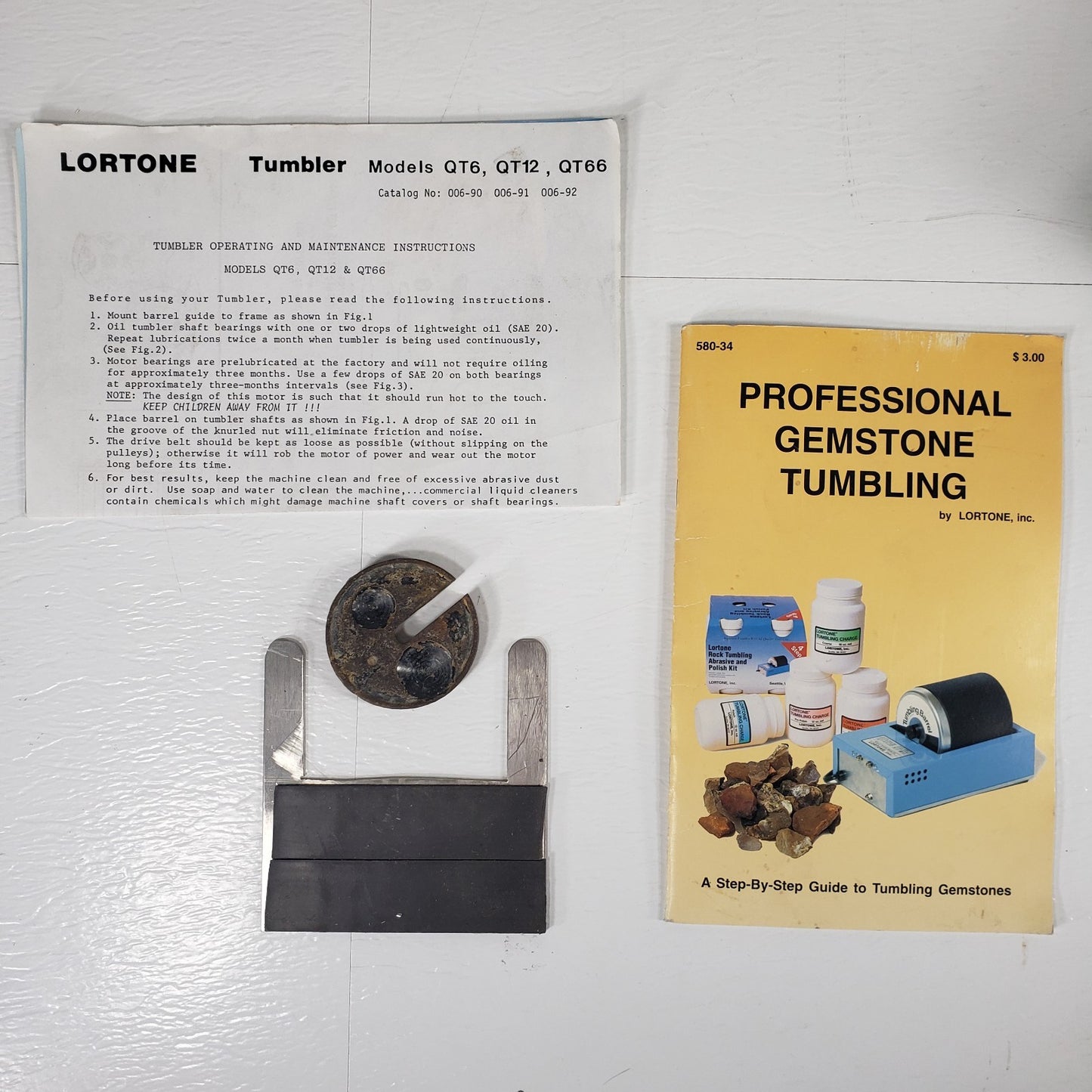 Lortone QT12 QT66 Rotary Rock Tumbler Lapidary Polisher 12lb & 2x 6lb Barrels