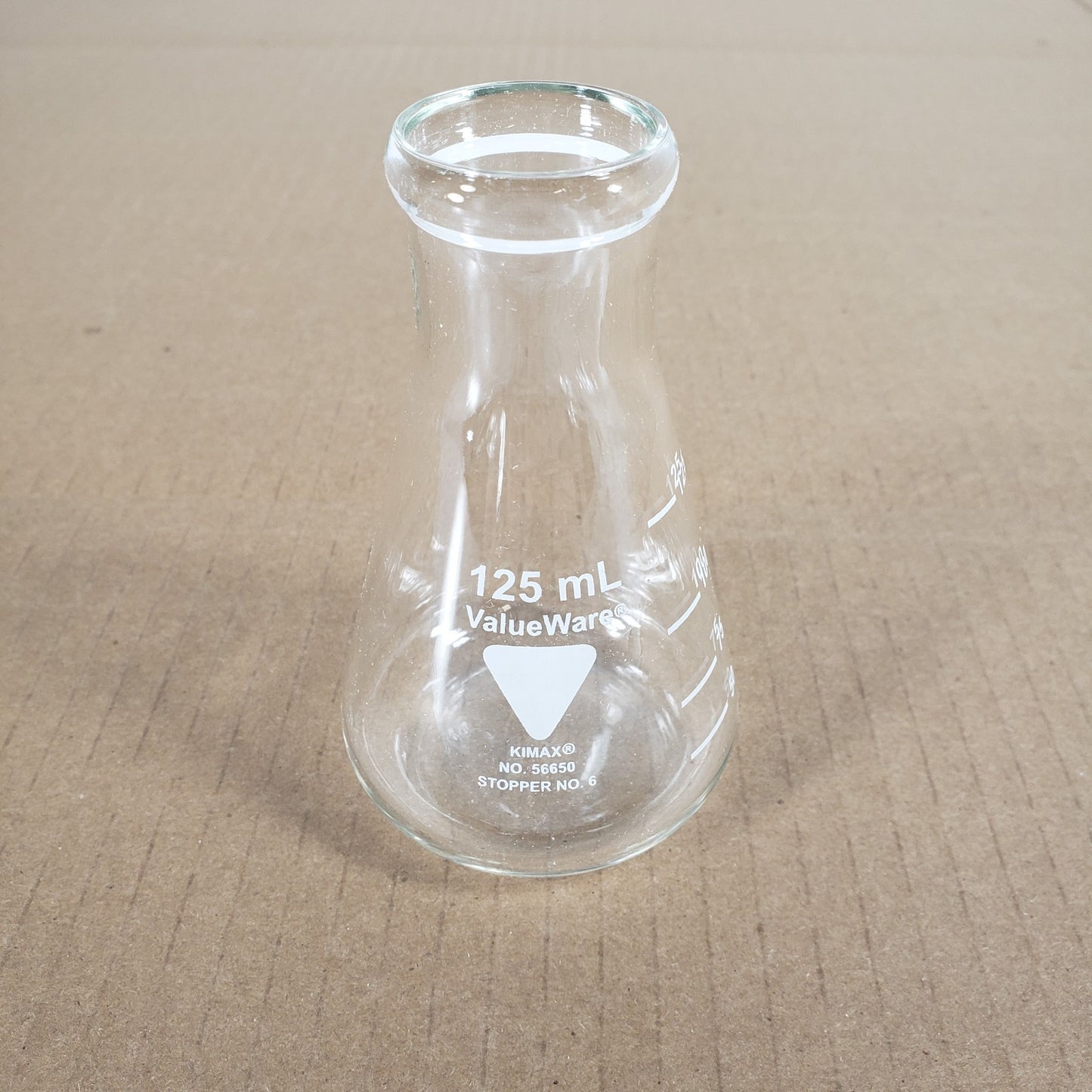 Lot Of 10 Valueware/Kimax/Pyrex 56650/26500/4980 125mL Erlenmeyer Flasks No. 6/5