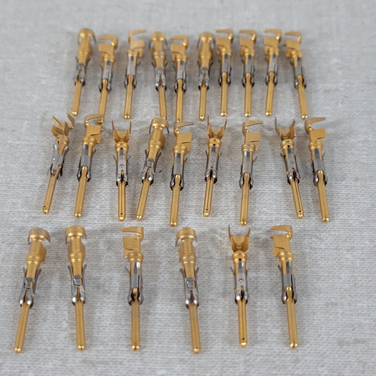 Qty 25 TE Connectivity AMP 66602-2 Multimate III+ Pin Contacts 14-18AWG Gold