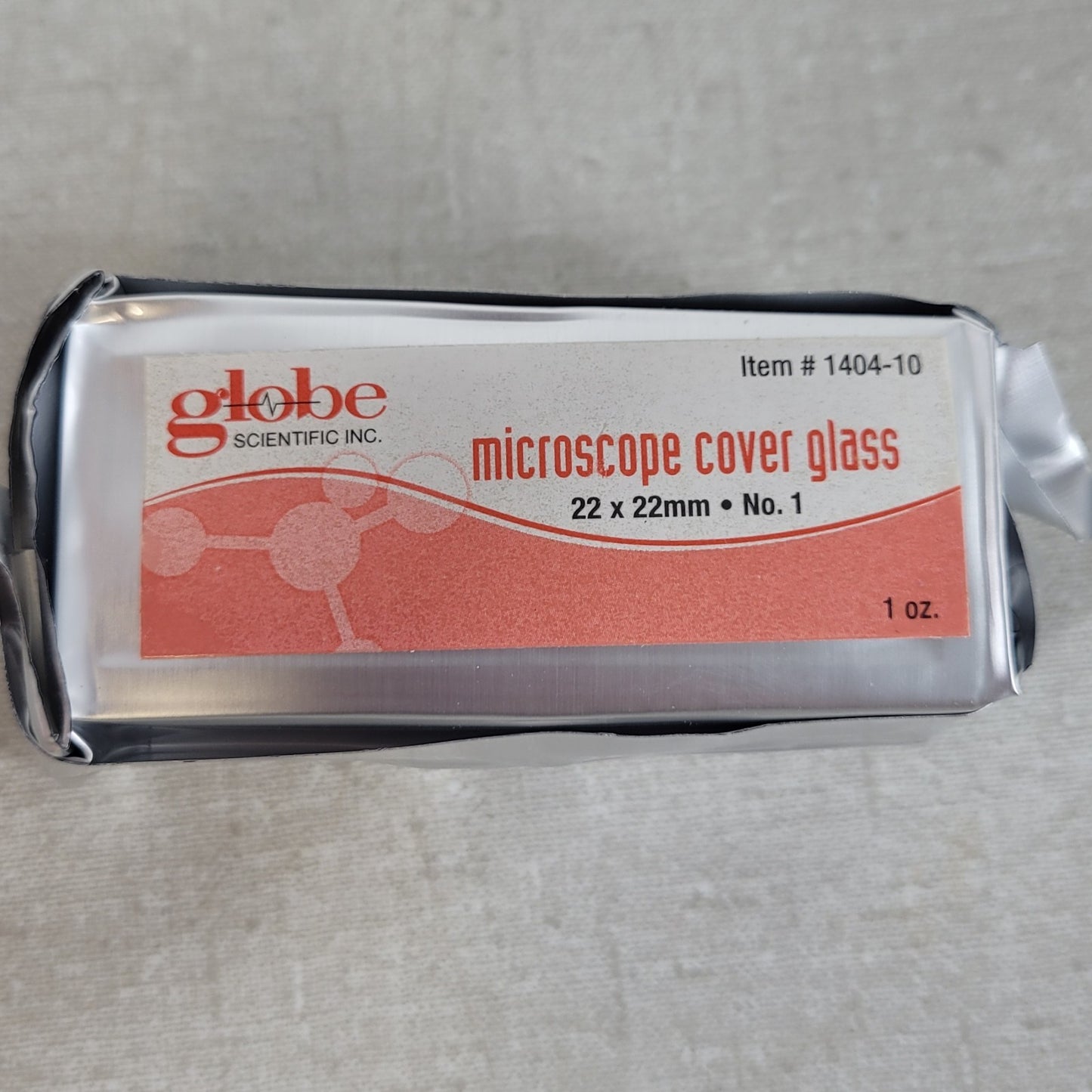 Globe Scientific 1404-10 Microscope Cover Glass 22x22mm No.1 10oz 10-Pack