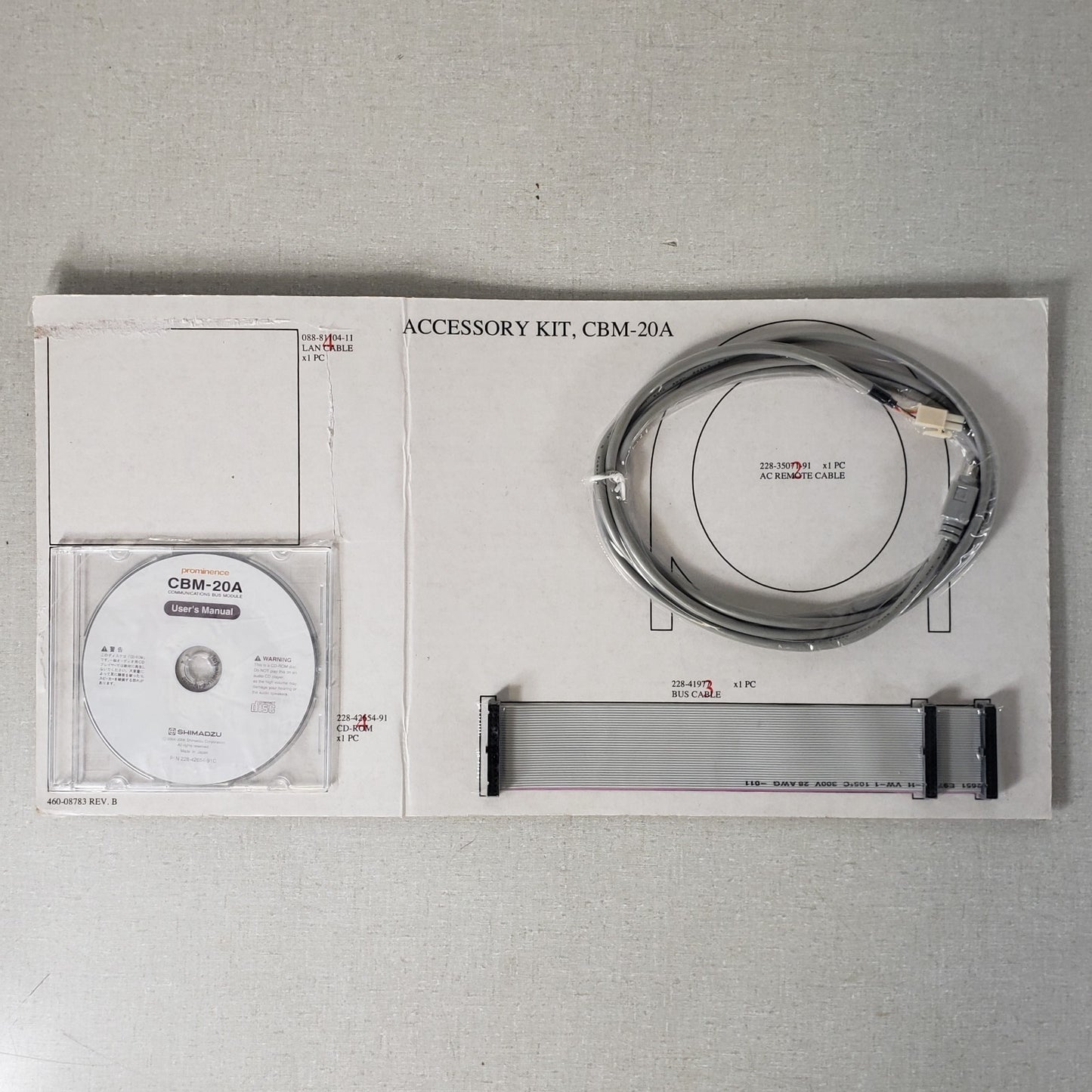 Incomplete Shimadzu 460-08783 Rev B CBM-20A Accessory Kit Missing Parts