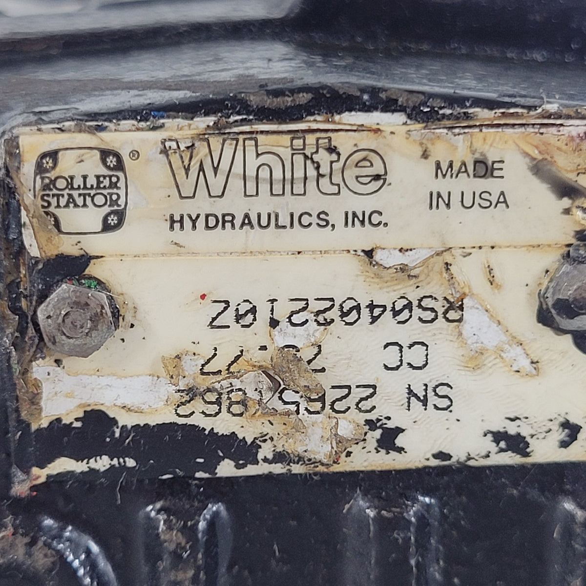 White Hydraulics RS0402210Z Roller Stator Hydraulic Motor USA Untested
