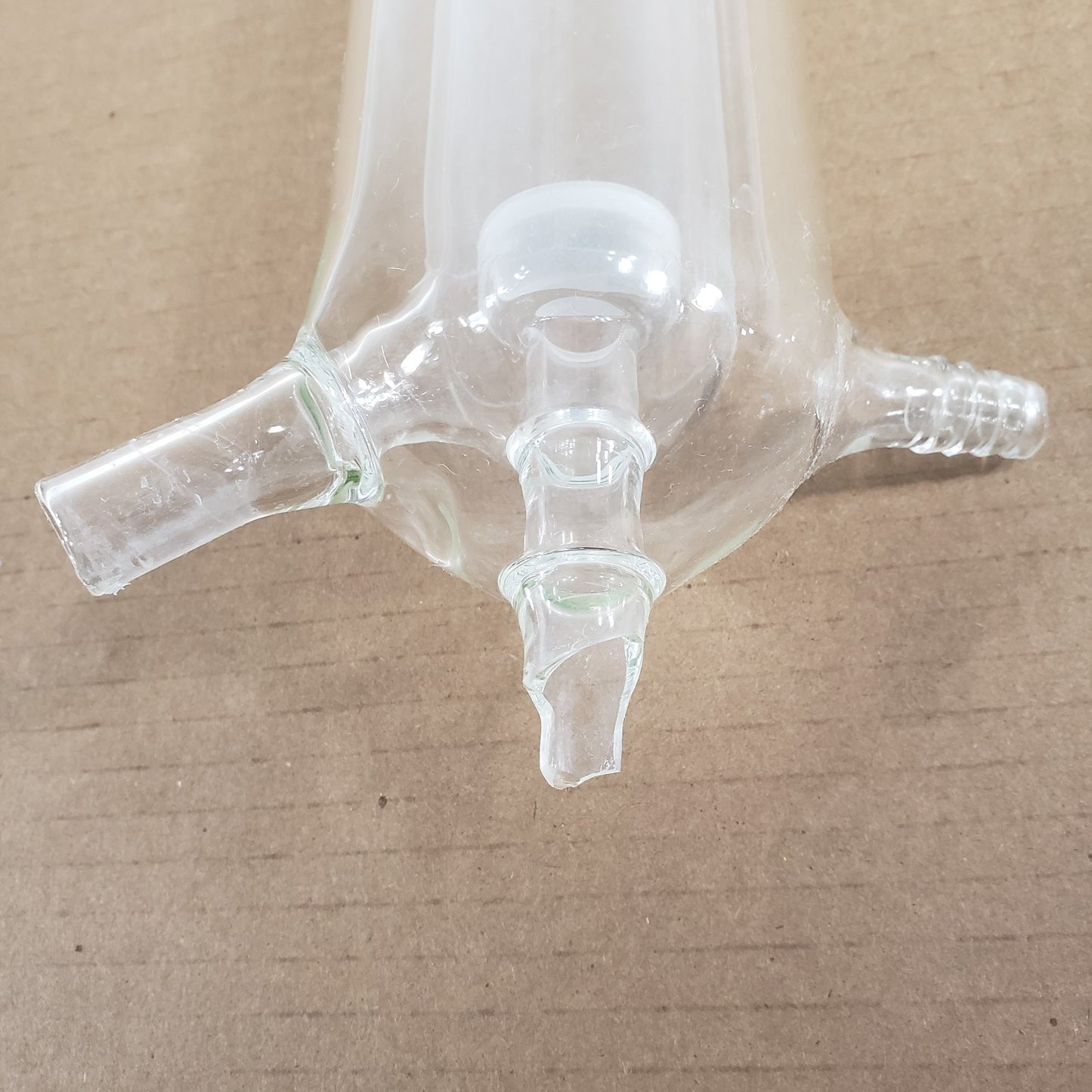 CHIPPED Custom Borosilicate Glass Tube Heat Exchanger Jacketed Condenser