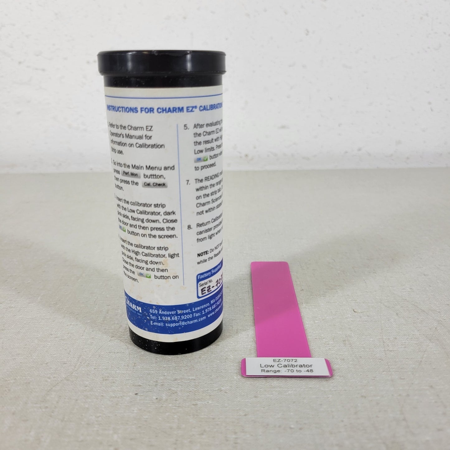 Charm Sciences EZ-7072 Low & High Reader Calibrator Strips -70/-48 190/284