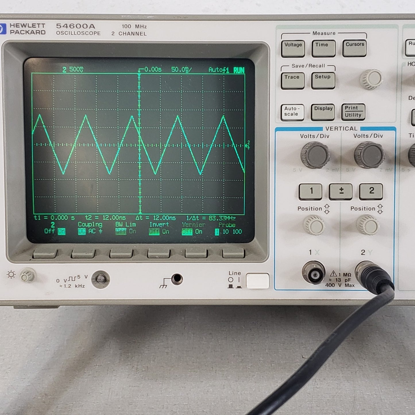TESTED HP 54600A 100MHz 2-Channel Oscilloscope w/ 54650A HP-IB GPIB Module