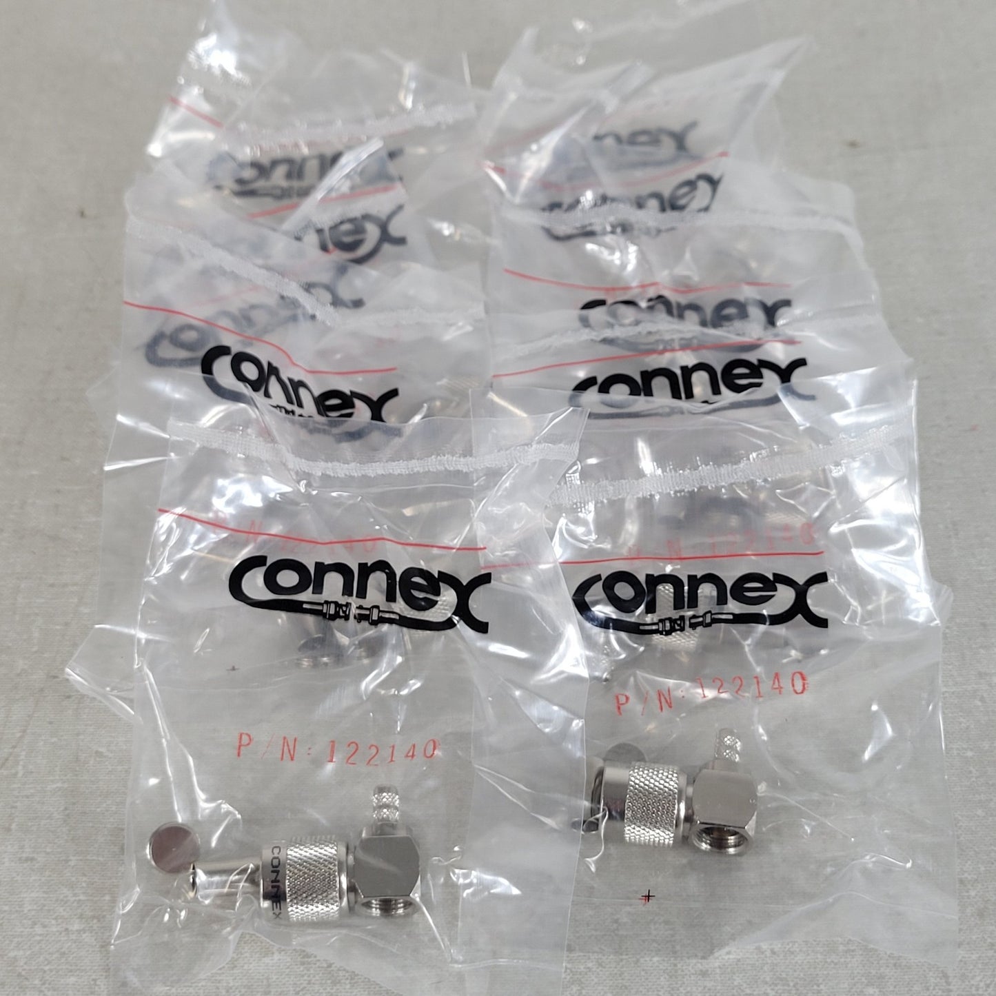 10 Unit Connex RF 122140RP RP-TNC Right Angle Plug 50 Ohm Solder Crimp Connector