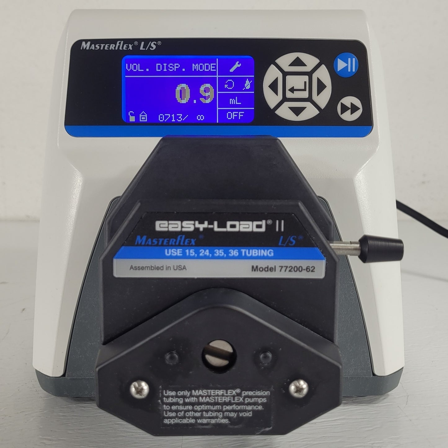 TESTED Masterflex 07522-20 Peristalic Pump w/ 77200-62 Easy-Load II Pump Head
