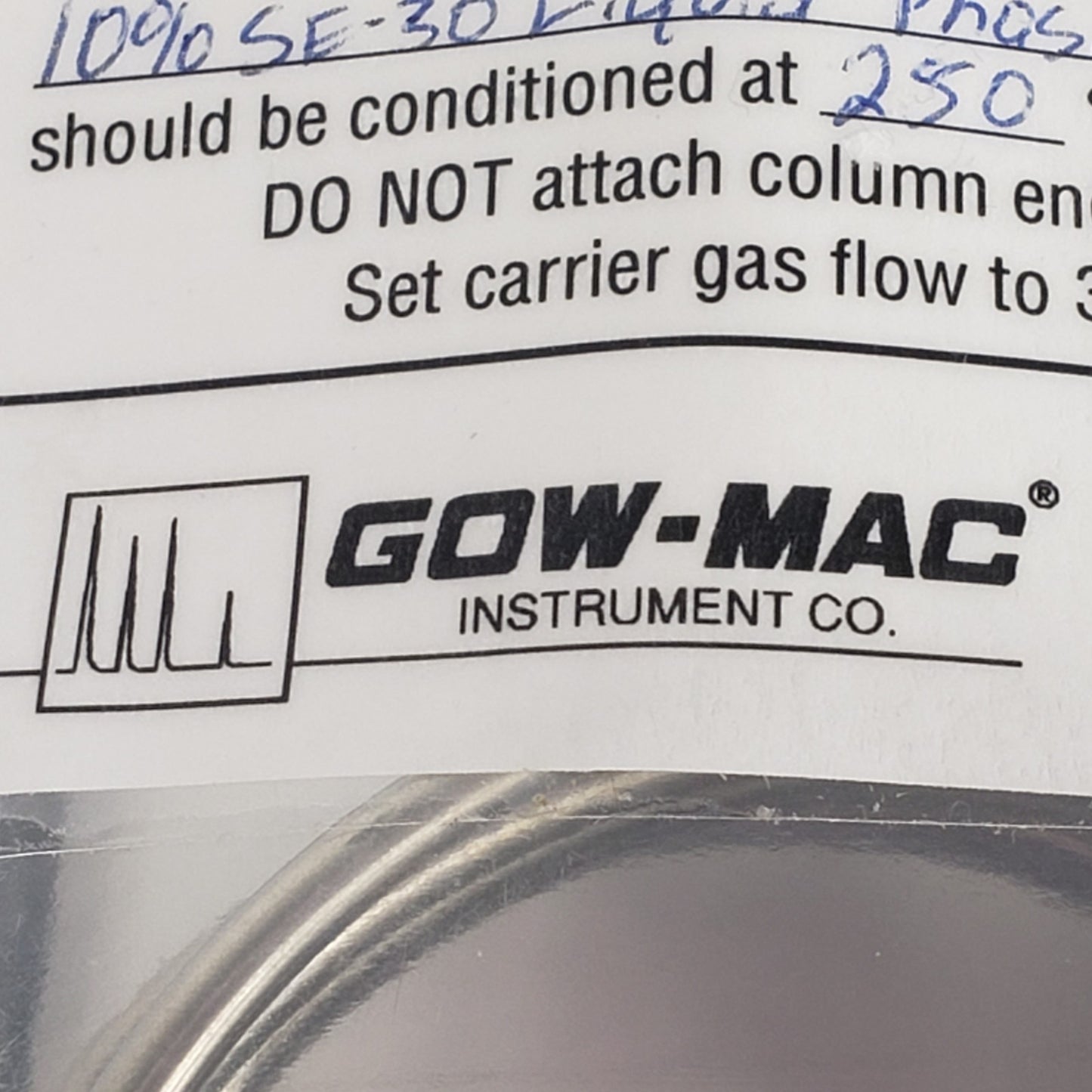 GOW-MAC C4212A13922 Stainless Steel Gas Chromatography Column for Complex Mixes