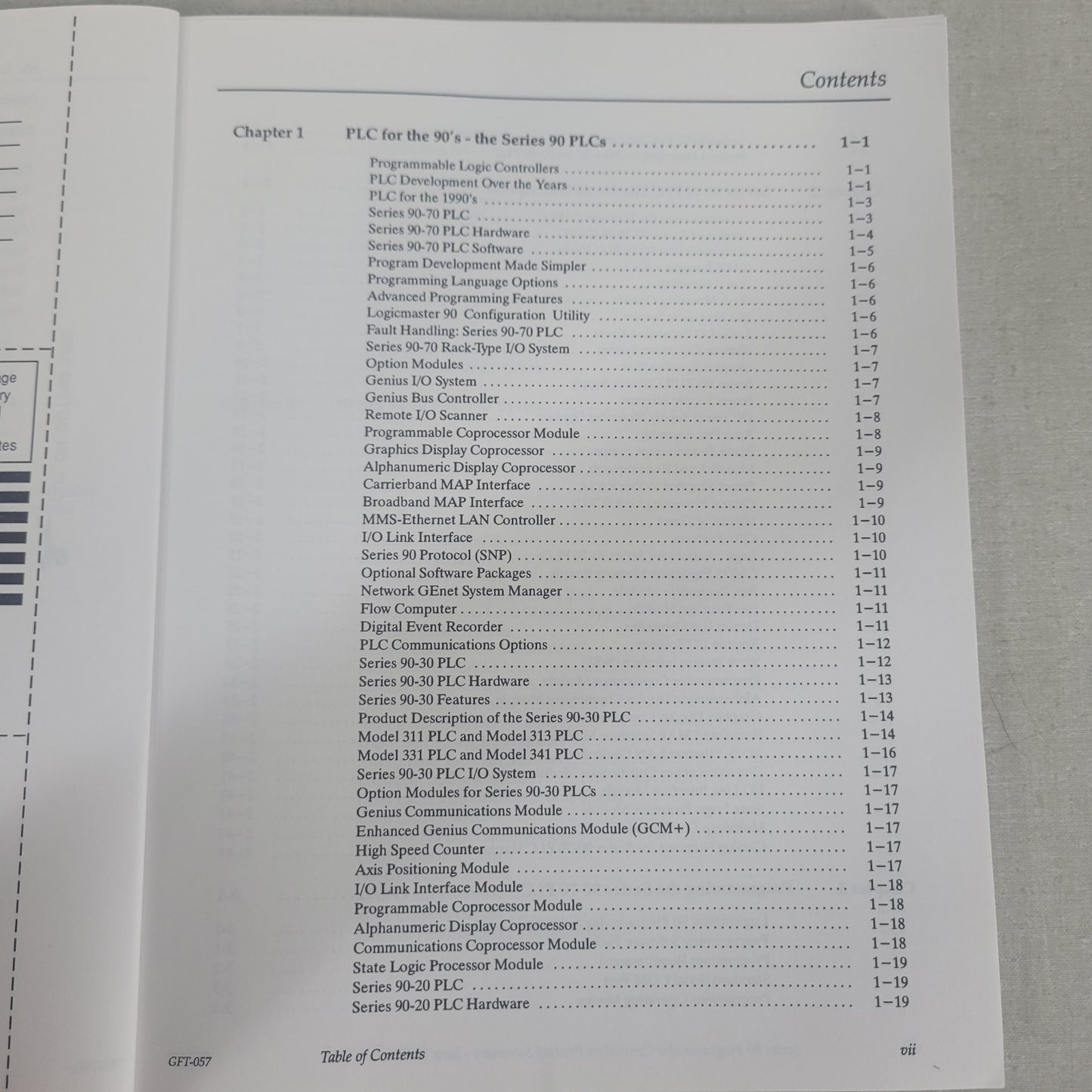 GE Fanuc GFT-057C Series 90 PLC Programmable Controllers Product Summary Manual