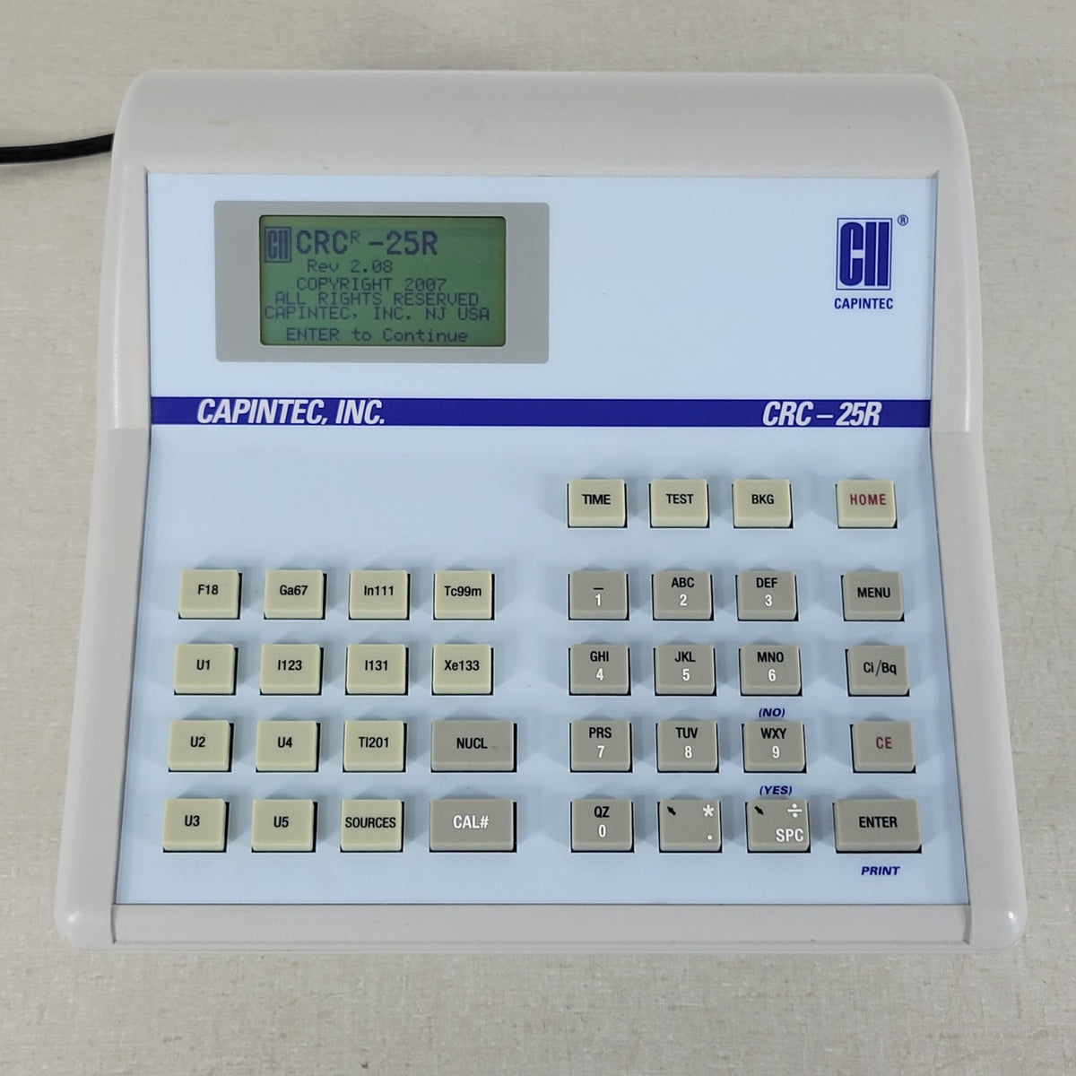 Capintec CRC-25R Radioisotope Dose Calibrator Controller Readout
