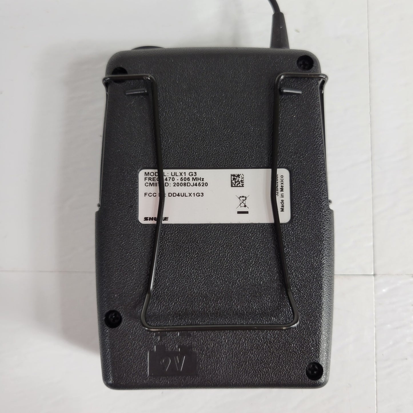SHURE ULX1G3 470-506MHz Wireless Mic Bodypack Transmitter, 9V, TA4M, No Mic