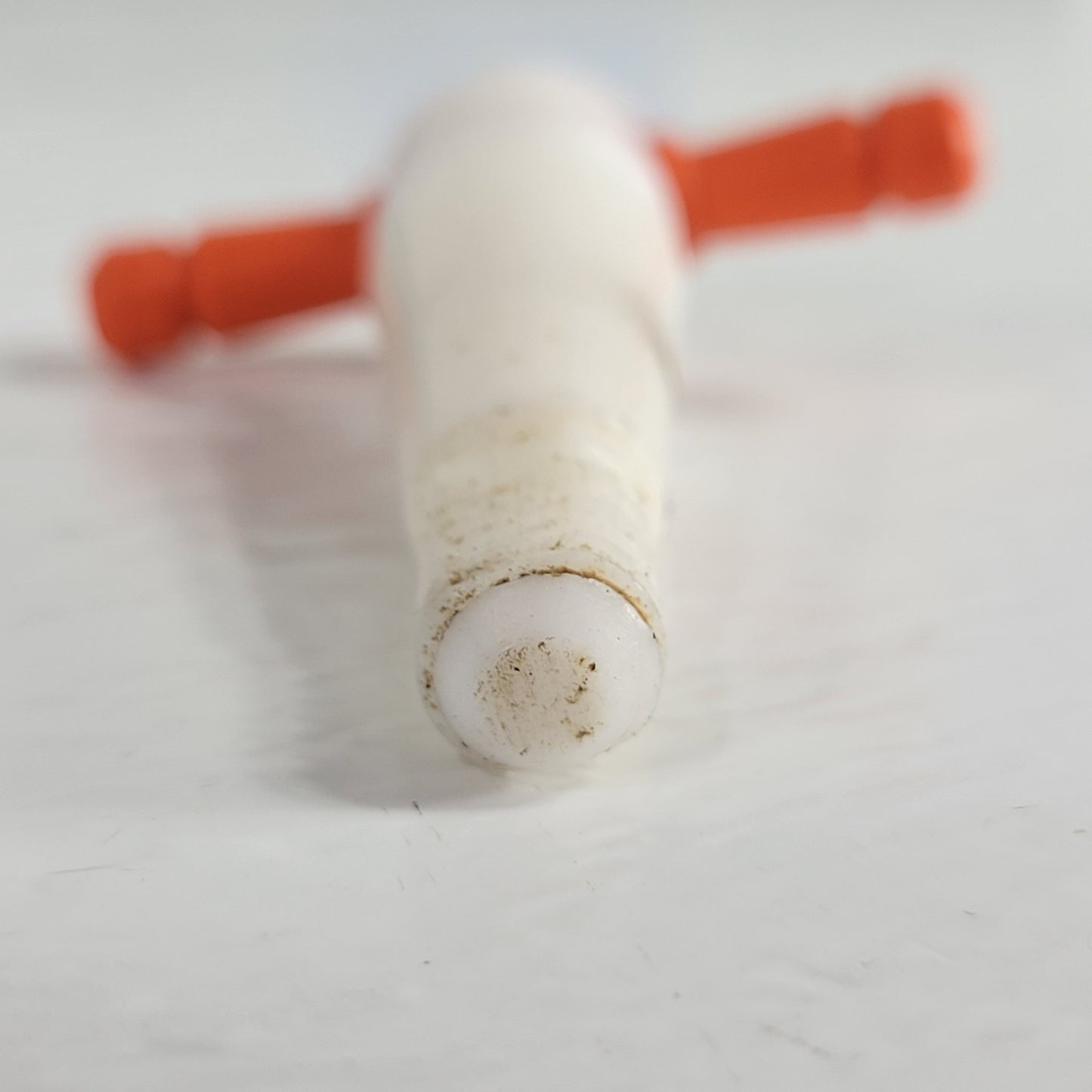 Two PTFE 12.3/24mm 2mm Bore Tapered Stopcocks for Glassware in Labs, Orange