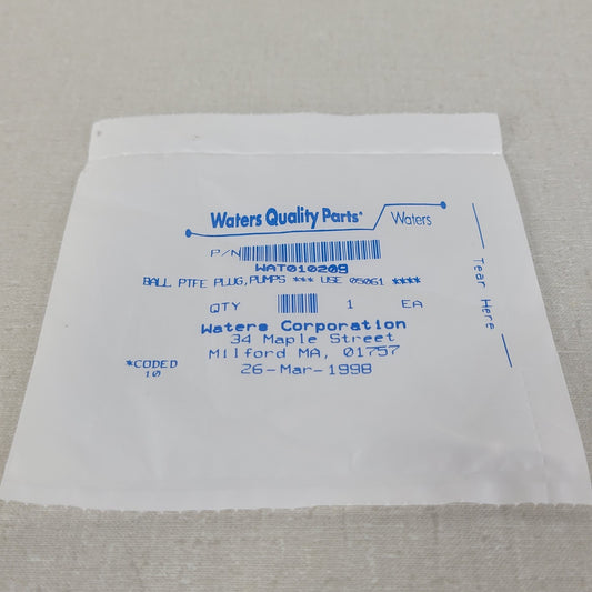 Waters WAT010209 PTFE Ball Seal Plug for 501 510 590 6000A HPLC Pumps