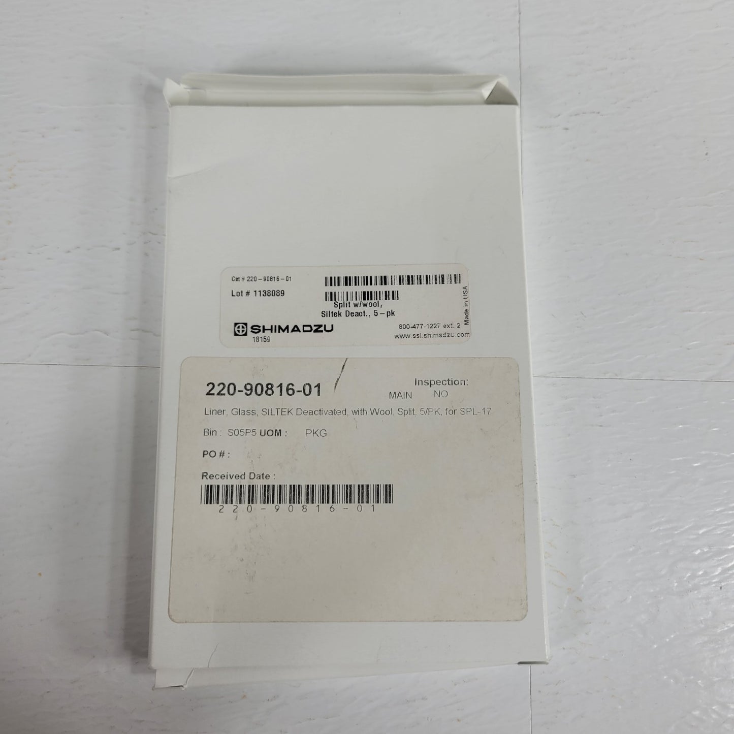 3 Pack Shimadzu 220-90816-01 GC Siltek Deactivated Split Liner with Wool Spl-17