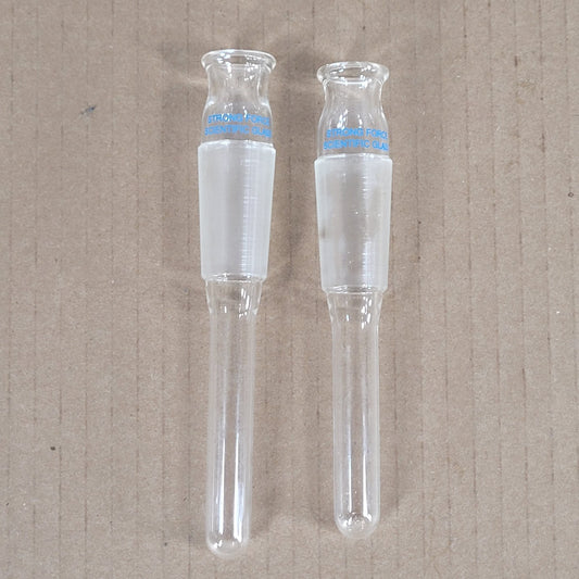 Set of 2 Unbranded Glass Thermometer Adapters 24/40 Outer Joint 145/155mm Height