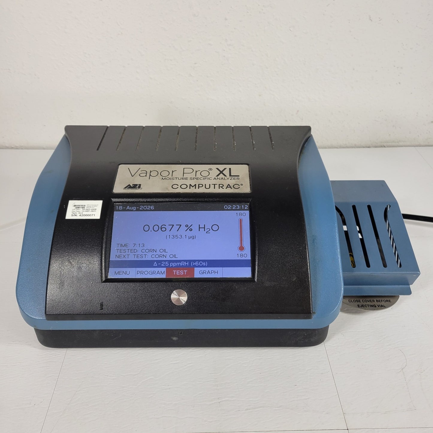 TESTED AMETEK Computrac Vapor Pro XL CT-4200XL Moisture Analyzer RH Sensor
