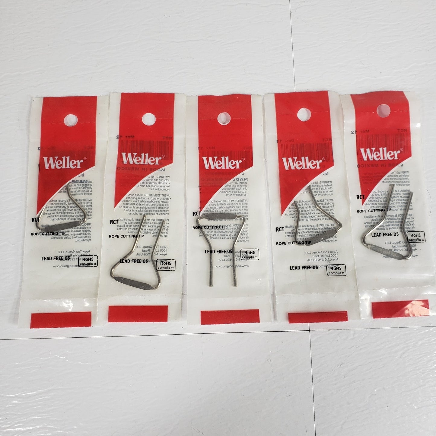 WELLER RCT Five Rope Cutting Tips for Soldering Irons, Lead Free