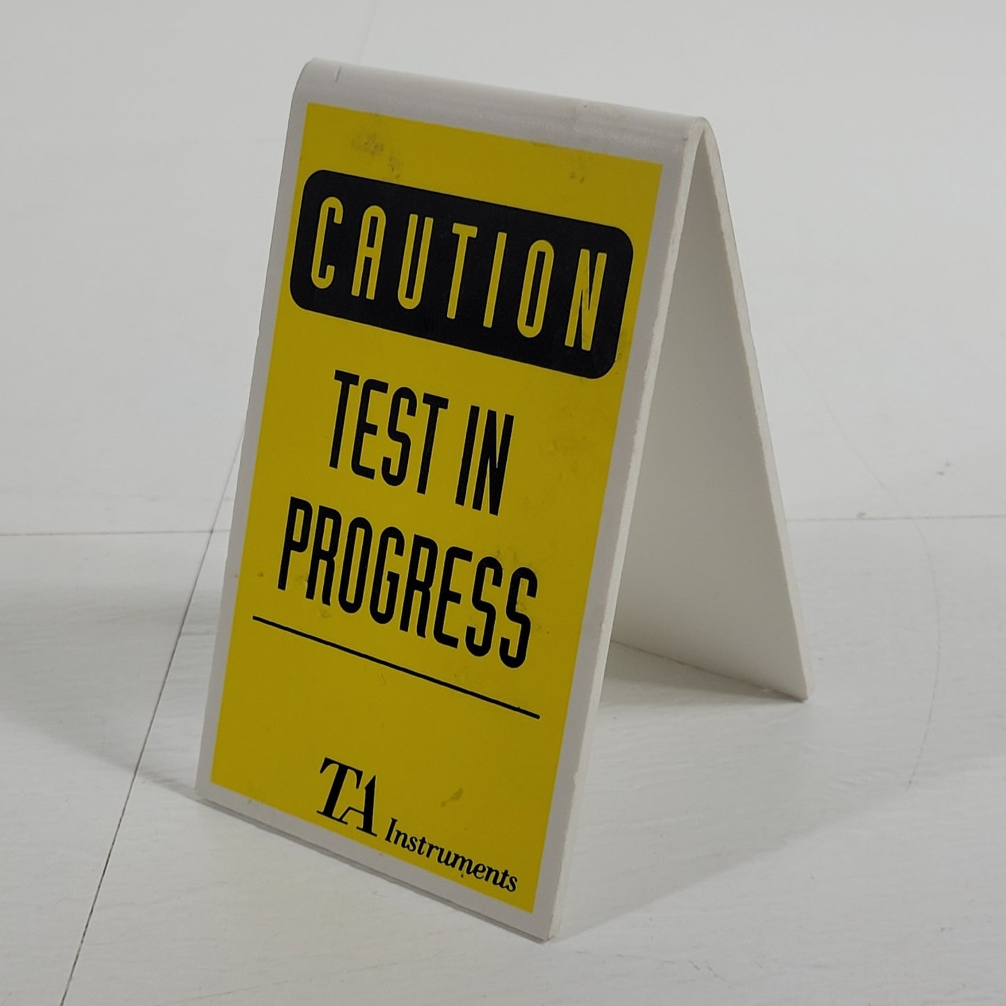 VINTAGE TA Instruments Mini Caution TEST IN PROGRESS / HOT Laboratory Sign