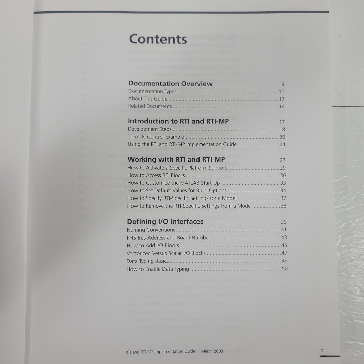 dSPACE RTI RTI-MP Real-Time Interface Implementation Guide Rel 3.5 2003 Manual