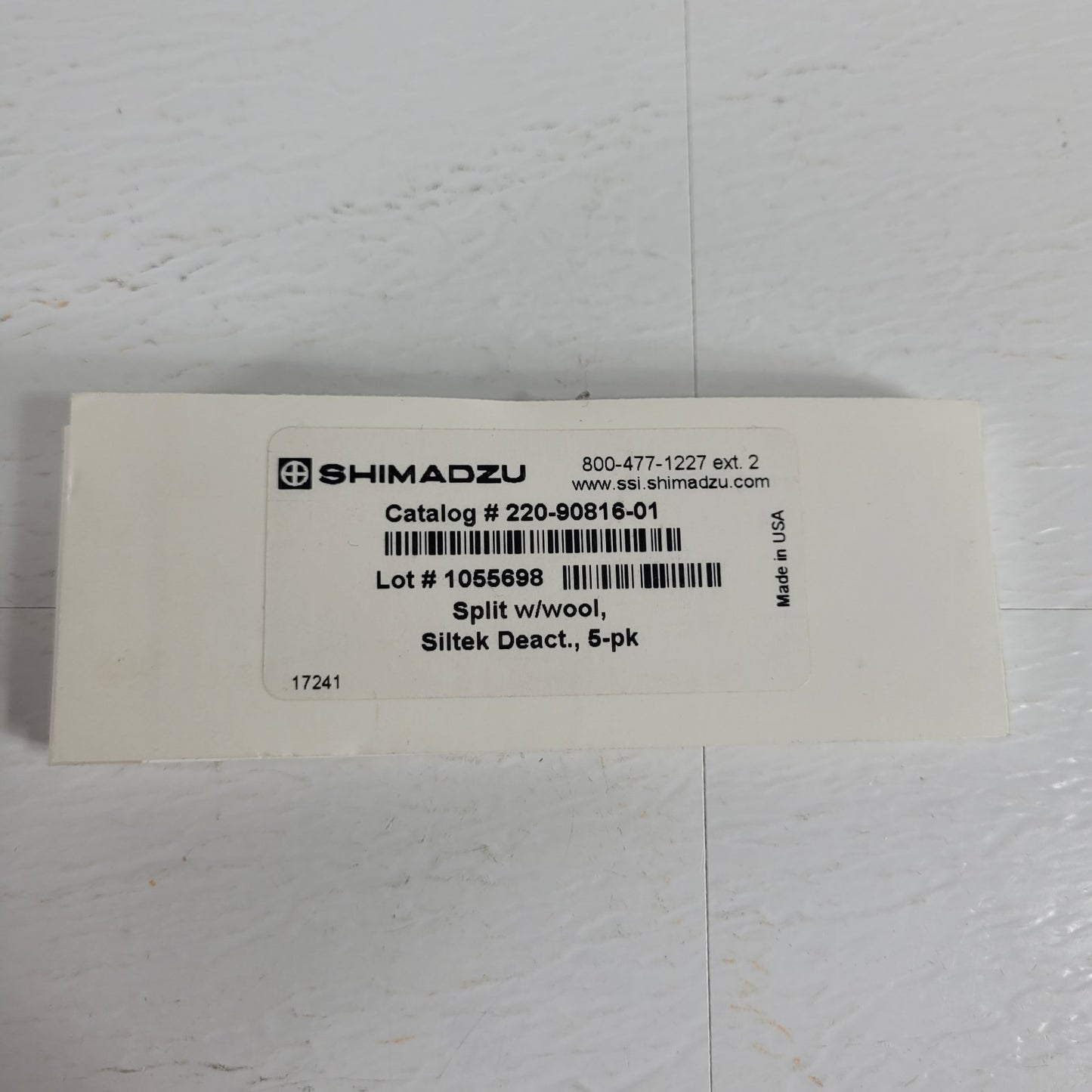 2 Pack Shimadzu 220-90816-01 GC Siltek Deactivated Split Liner with Wool