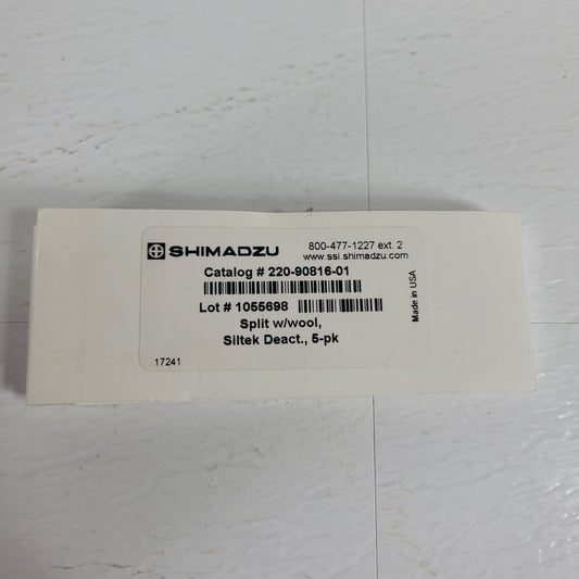2 Pack Shimadzu 220-90816-01 GC Siltek Deactivated Split Liner with Wool