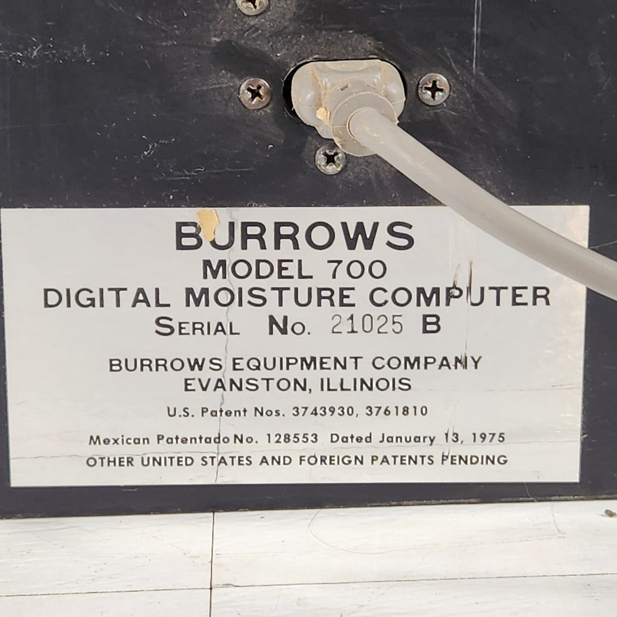Burrows Model 700 Digital Grain Seed Moisture Tester Computer Vintage