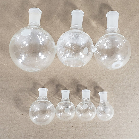 Lot of Chemglass CG-1518-20/90/88/86 Round Bottom Flasks 500/300/250/100/50/25mL