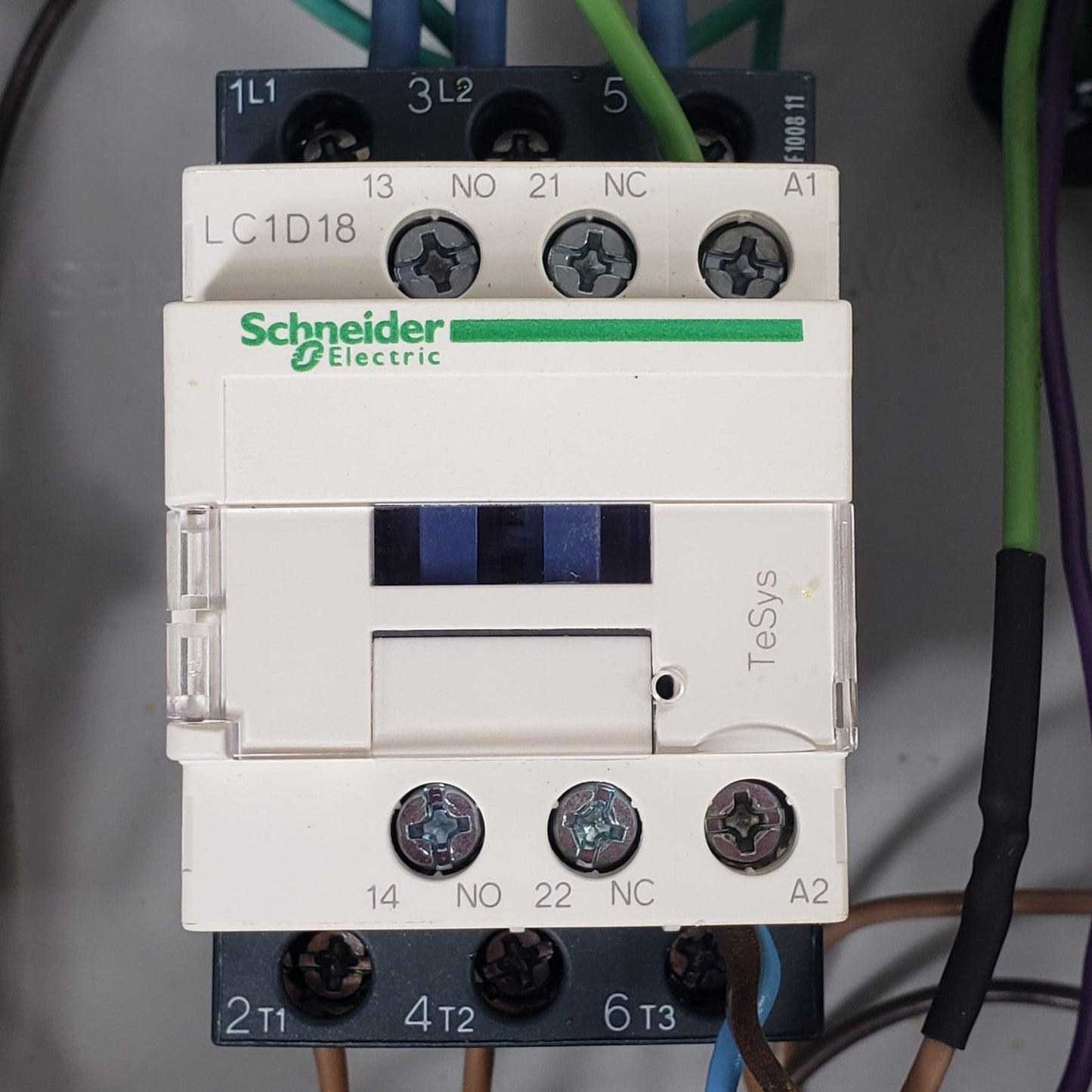 Custom Digital Ammeter Current Measurement Test Box w Schneider LC1D18 Contactor