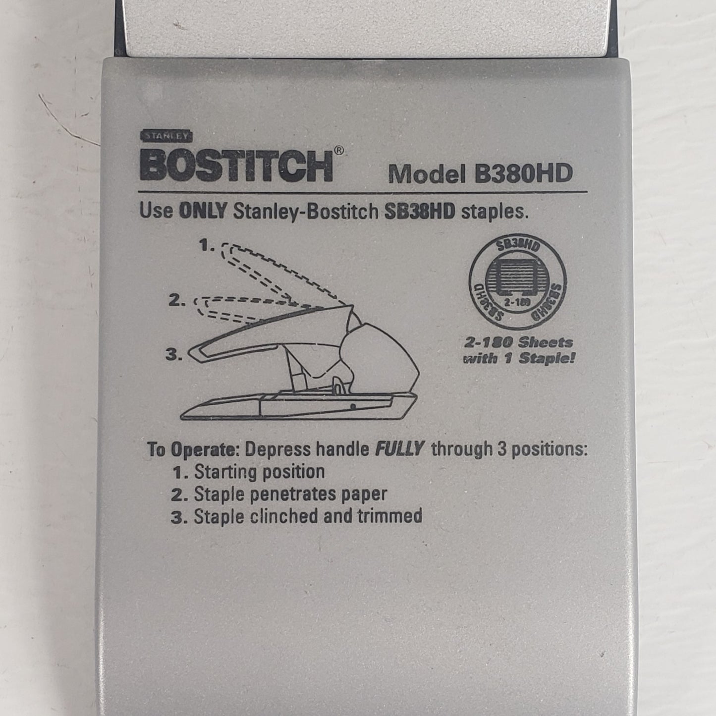 BOSTITCH B380HD Auto180 Xtreme Heavy Duty Stapler 180-Sheet Capacity