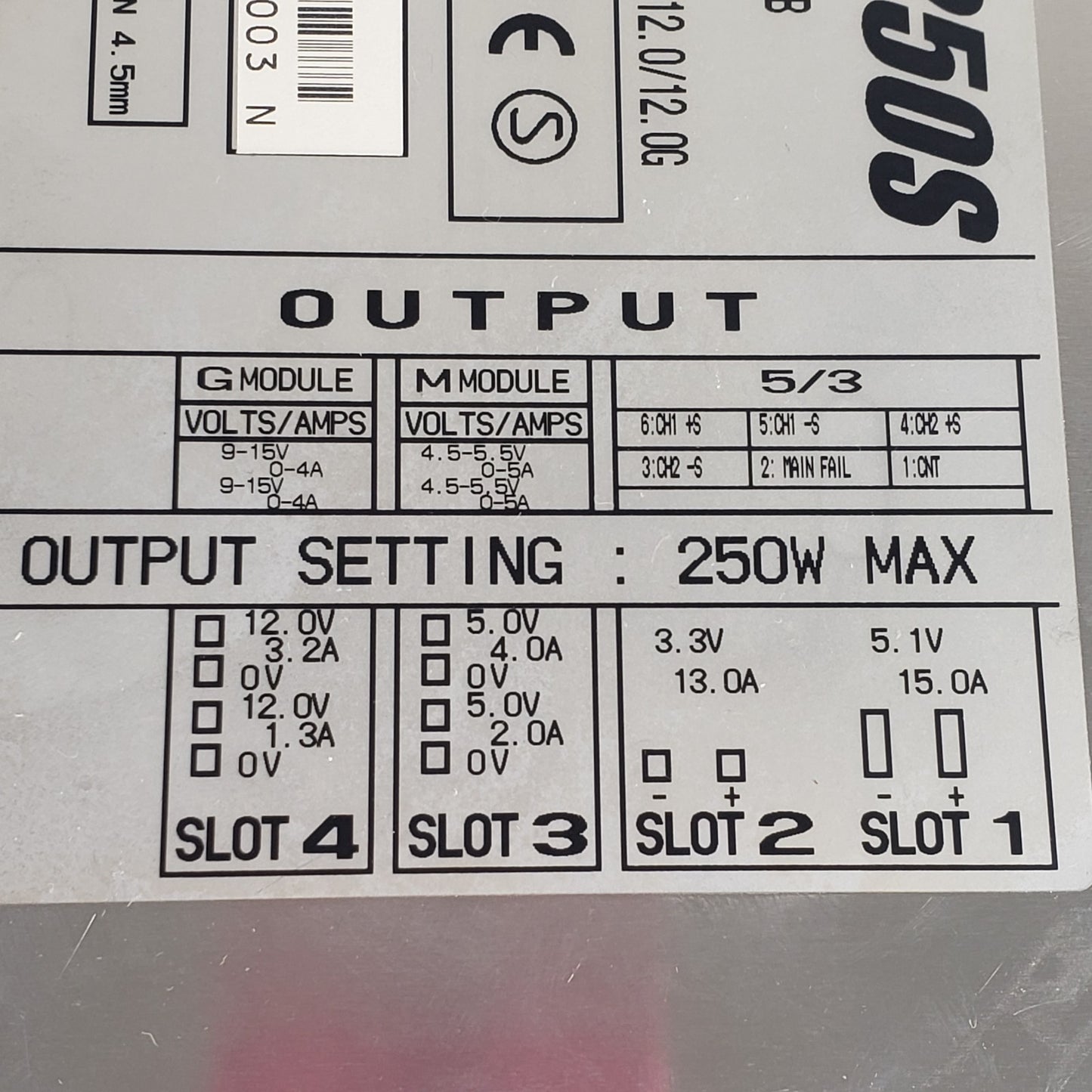 TDK Lambda Alpha 250S MA250S5 250W Power Supply MA2500138B 12v 5v 3.3v 5.1v