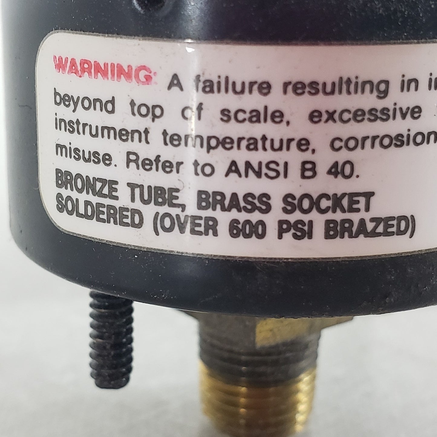 ASHCROFT Pressure Gauge Bronze Tube, Brass Socket Soldered, 0-30 psi Gauge