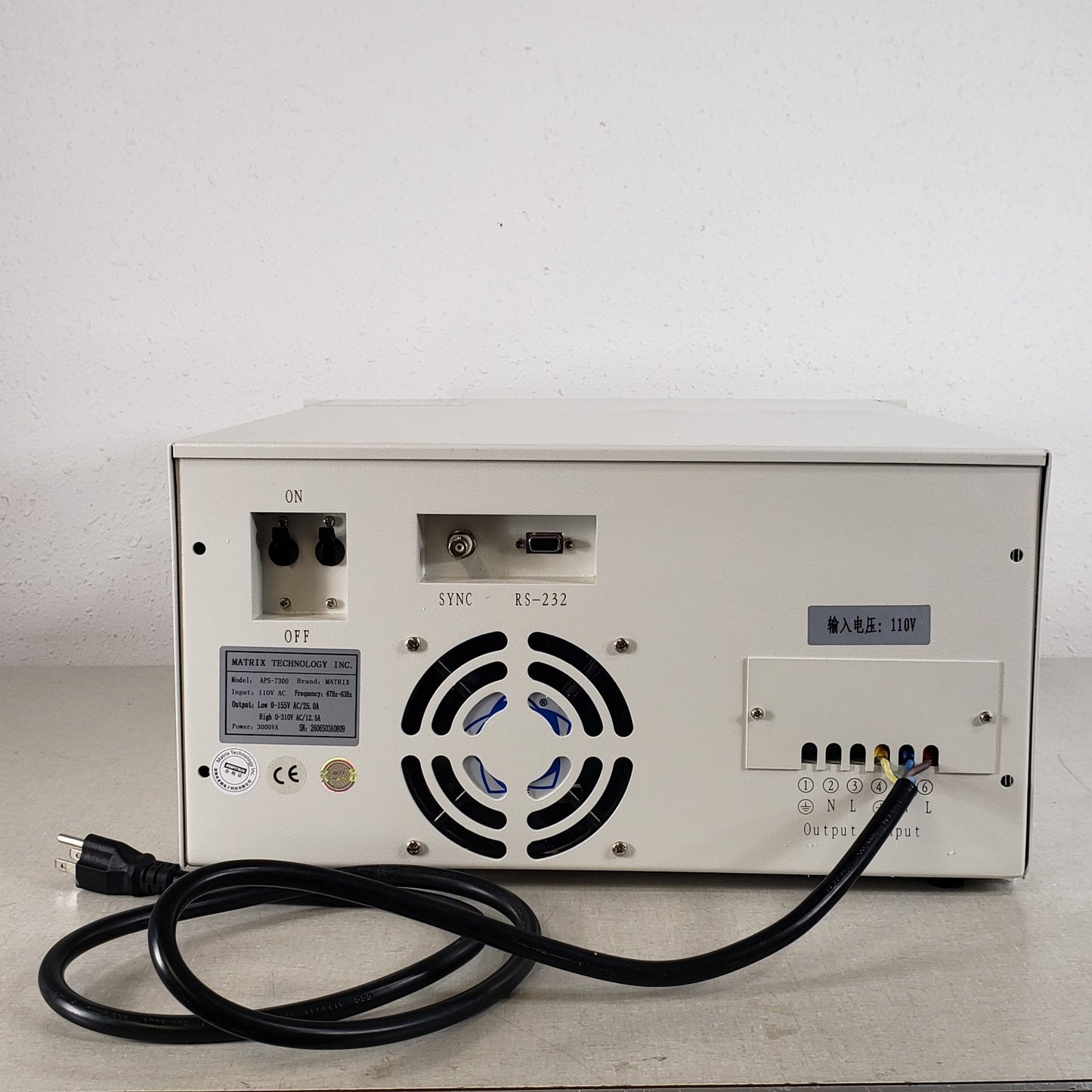 TESTED Matrix APS-7300 Programable AC Power Supply 0-310V 45-500Hz *READ DESC*