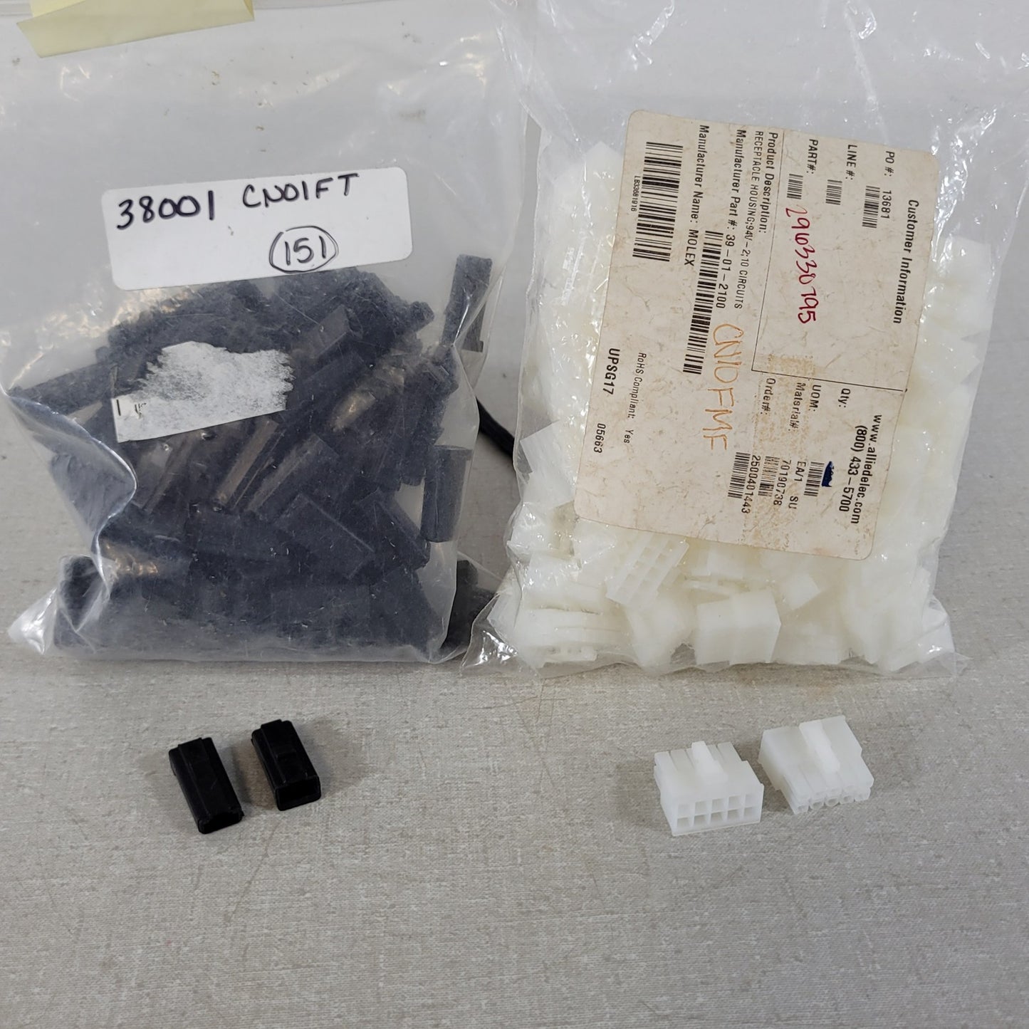 Large Mixed Lot Molex Electronic Connector Housings Plugs Terminals & Sockets