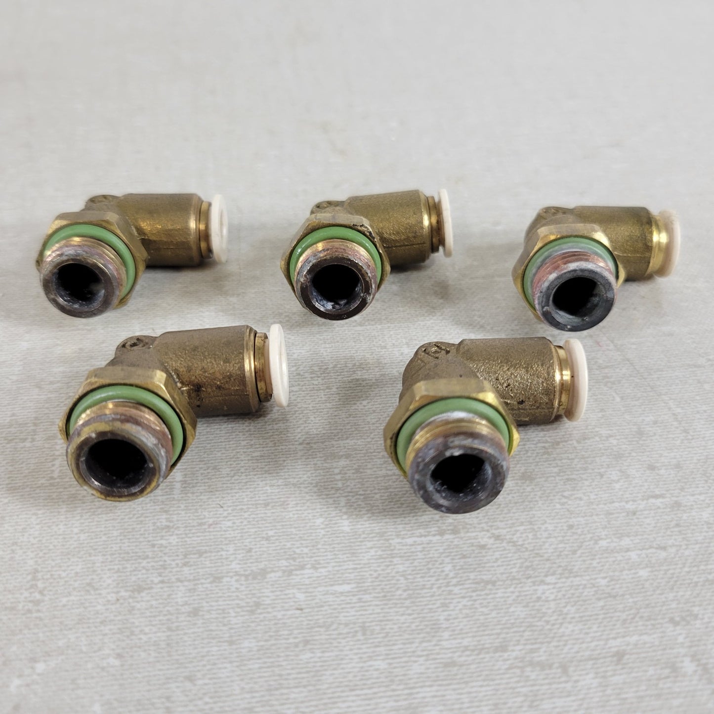 Lot of 5 Franke 560.0005.595 A800 1/4" ID Quick Connect 1/2" Threaded 90° Elbow