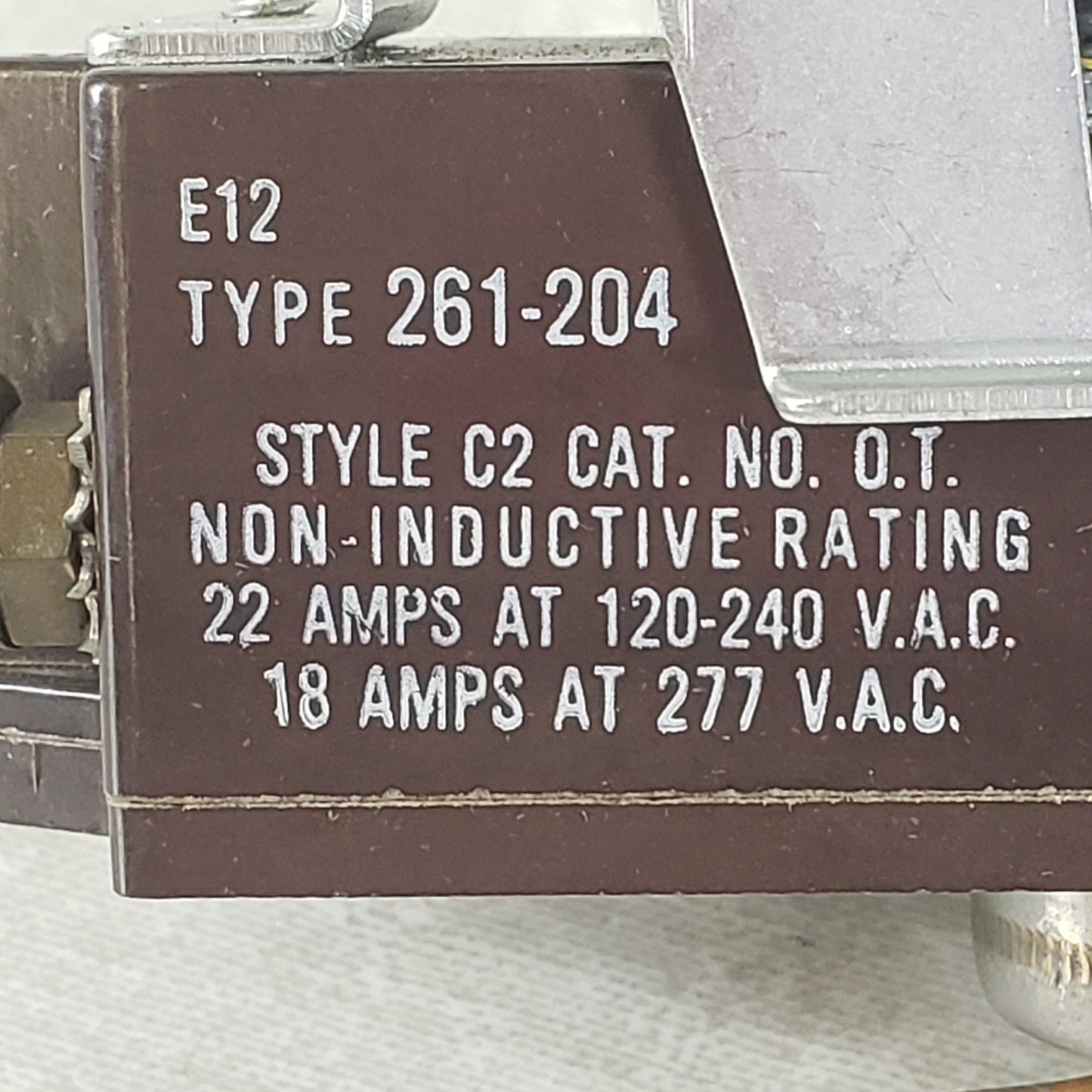 White Rodgers E12 Type 261-204 Thermostat Style C2 CAT  Max Temp 265°F
